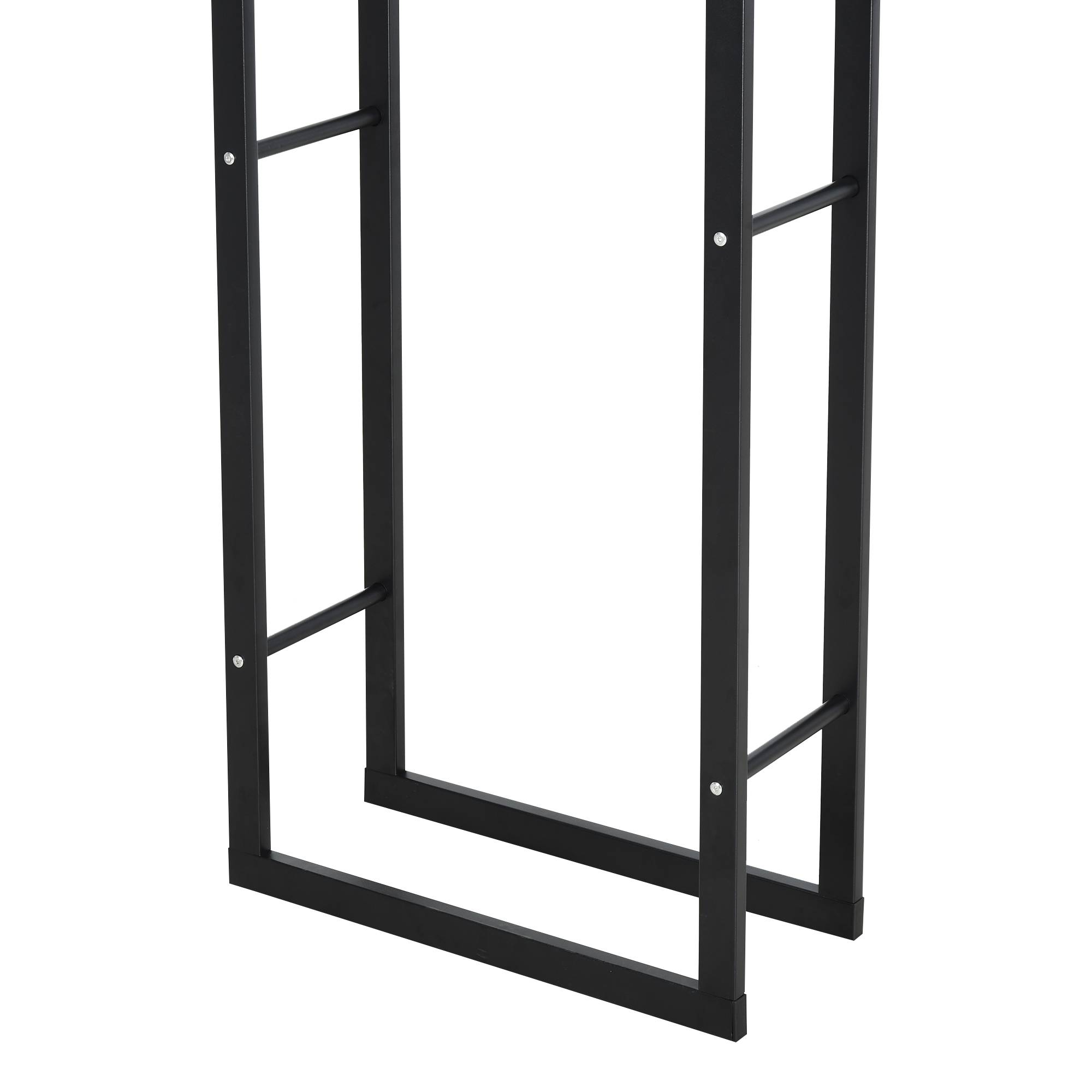 ComfortXL - Porte-bûches acier noir 40 x 25 cm intérieur extérieur grande capacité 99 kg rangement bois de chauffage - Image 8