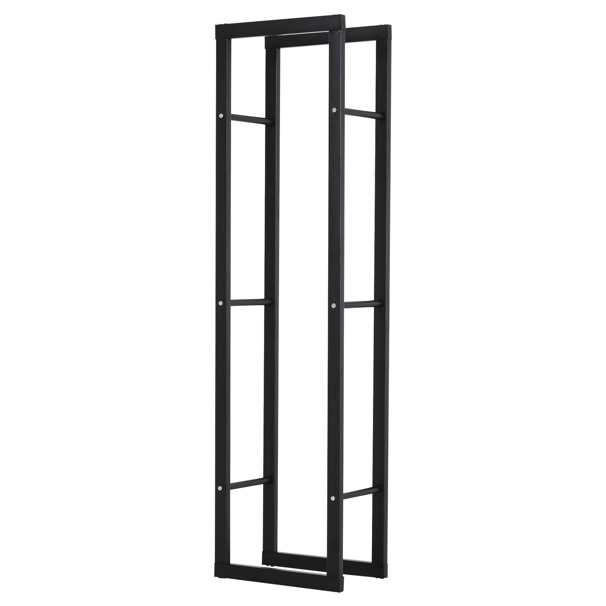 ComfortXL - Porte-bûches acier noir 40 x 25 cm intérieur extérieur grande capacité 99 kg rangement bois de chauffage - Image 10