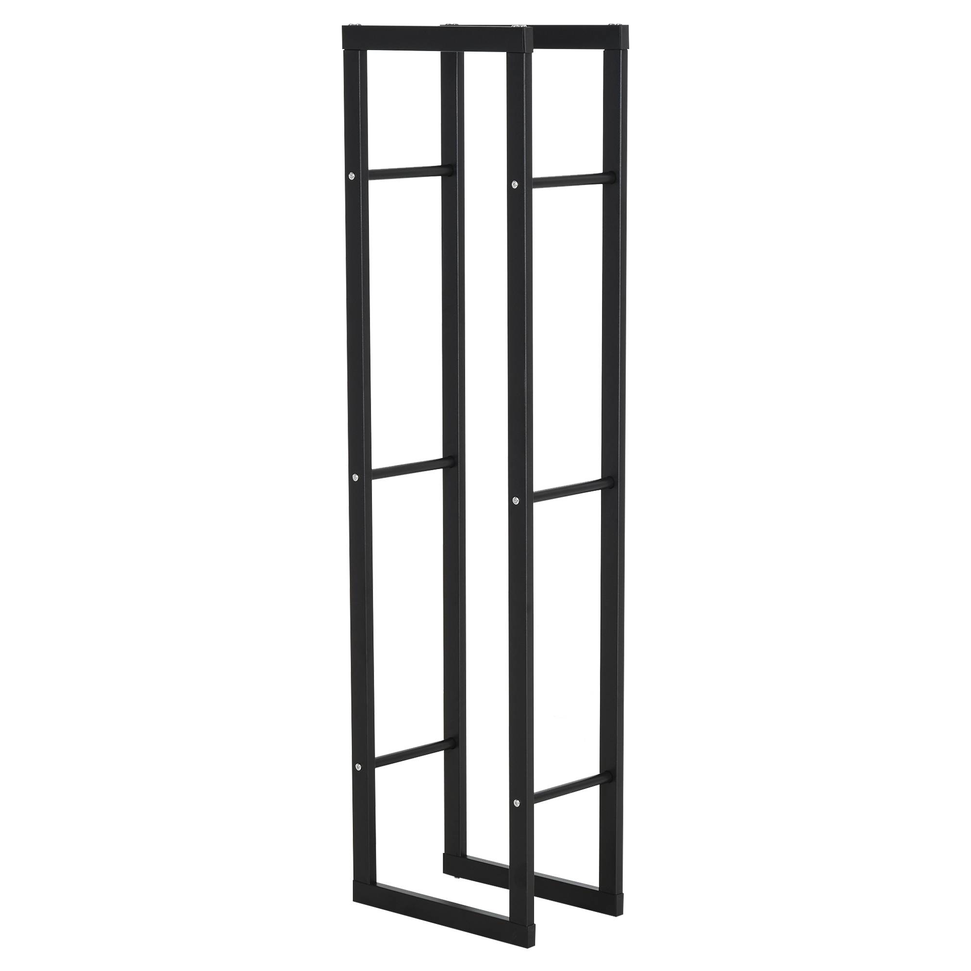 ComfortXL - Porte-bûches acier noir 40 x 25 cm intérieur extérieur grande capacité 99 kg rangement bois de chauffage - Image 2