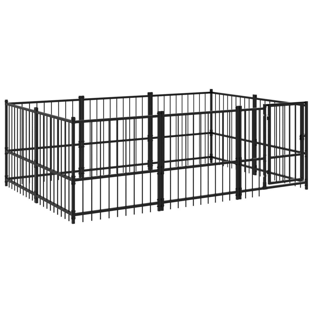 Vidaxl - Chenil d'extérieur pour chiens Acier 5,63 m² vidaXL 3124599 - Imagen 2