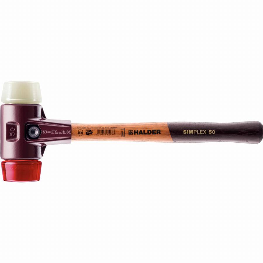 Maillet HALDER SIMPLEX Plastique / nylon avec boîtier en fonte malléable et manche en bois - D=30 mm - 3068.030