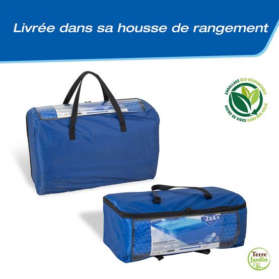 Terre Jardin - Bâche à bulles piscine rectangulaire 400 microns 10 x 5 Bleu - Imagen 7