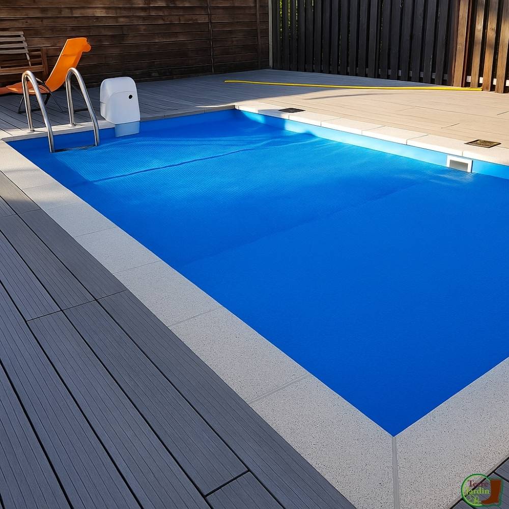 Terre Jardin - Bâche à bulles piscine rectangulaire 400 microns 10 x 5 Bleu - Imagen 6