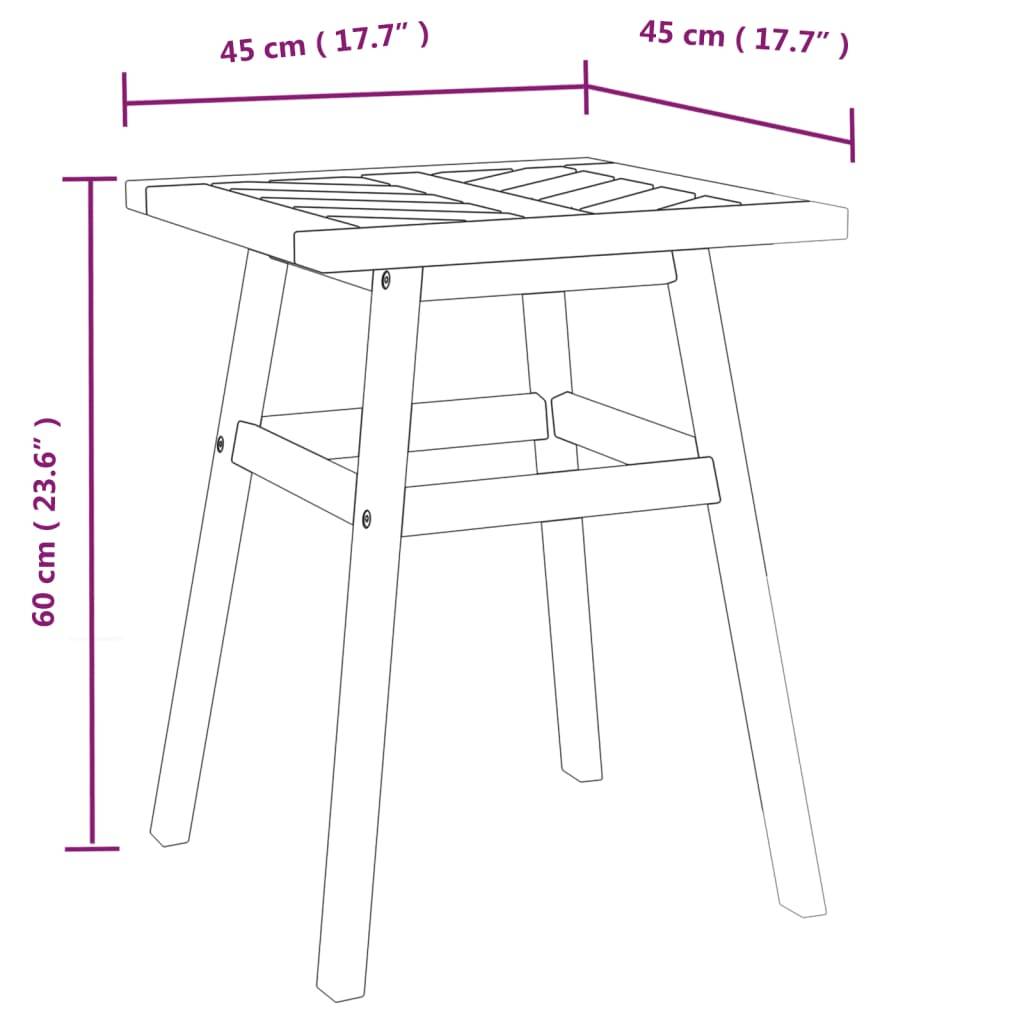 Table d'appoint bois massif d'acacia 45 x 45 x 60 cm - PANGIVO - Image 7