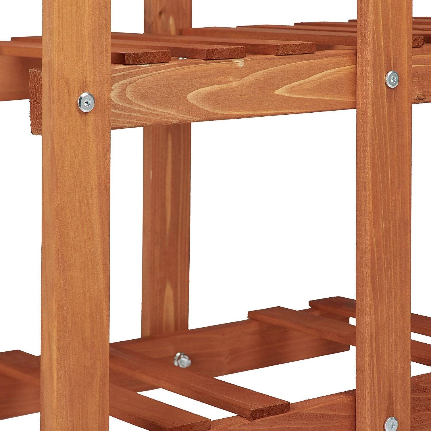 Helloshop26 - Étagère à fleurs en bois escalier pour plantes 5 niveaux marron clair - Imagen 3