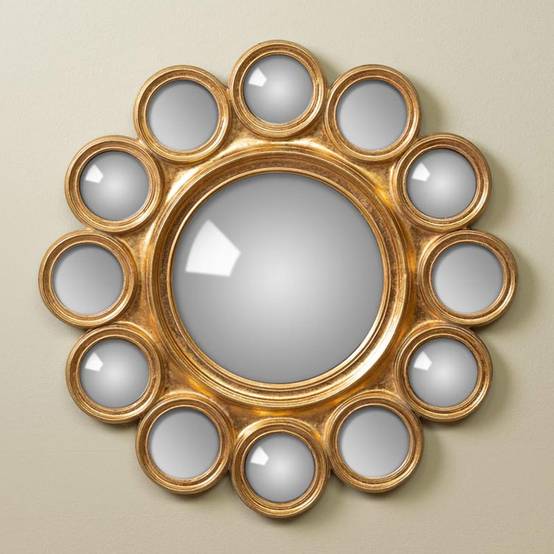 Miroir mural convexe doré 3x45x45cm - Image 2