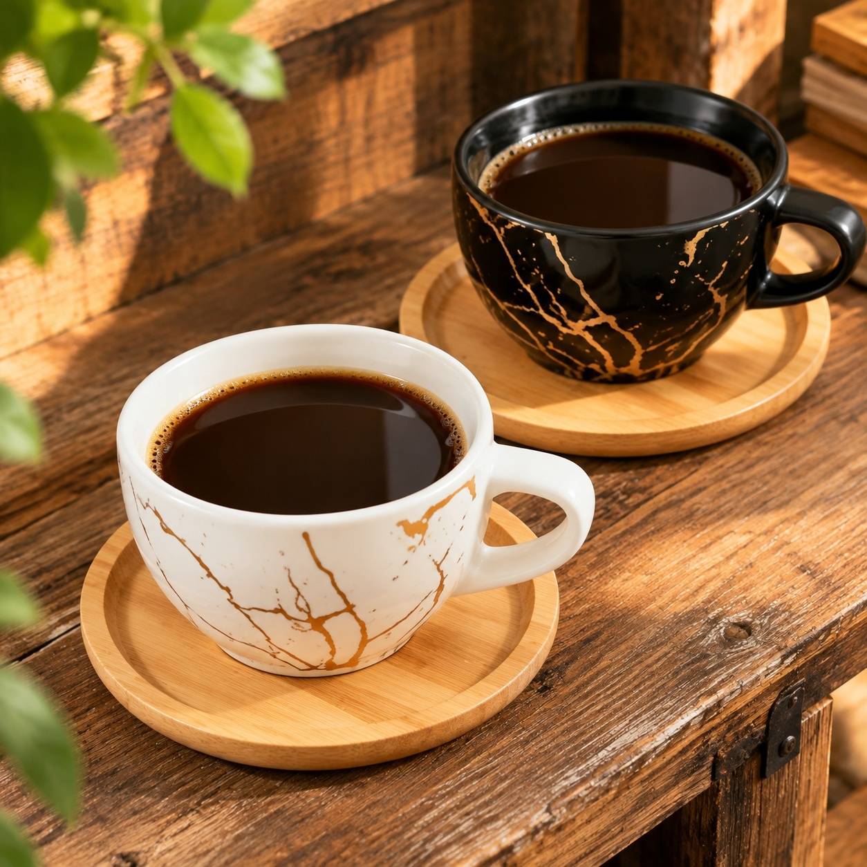 Tasses à Cappuccino en Céramique avec Sous-tasses et Support - Image 5