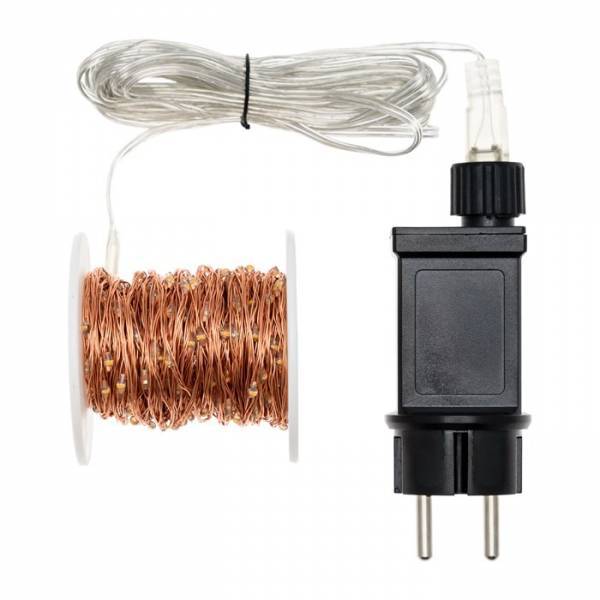 Lotti - Guirlande 400 micro-led scintillantes extérieur 20M blanc chaud câble cuivré Lotti - Imagen 4