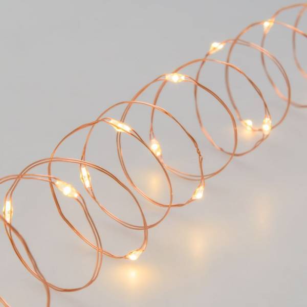 Lotti - Guirlande 400 micro-led scintillantes extérieur 20M blanc chaud câble cuivré Lotti - Imagen 1