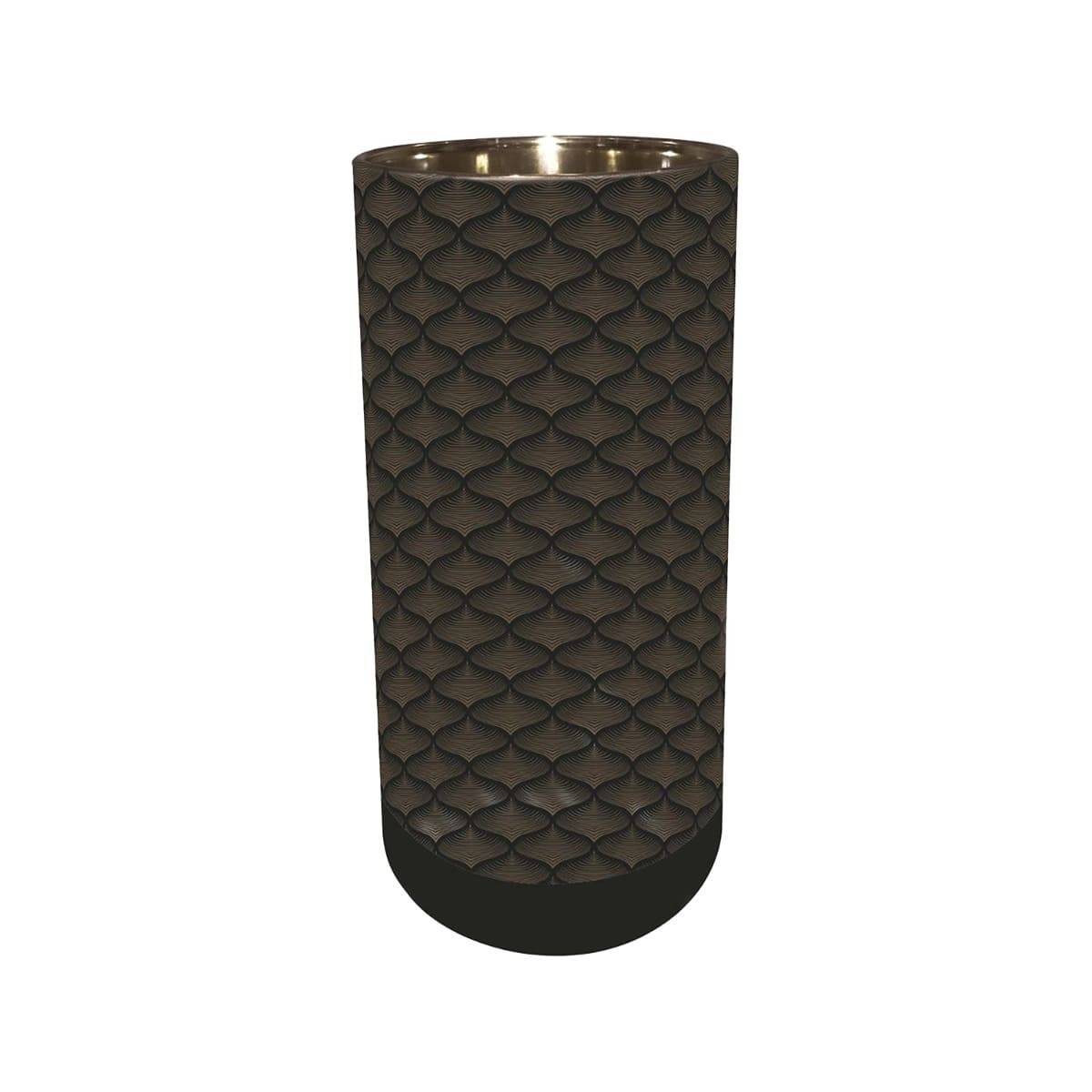 ALTOBUY - Vase Cylindrique en Verre Noir et Cuivre à Motifs - MAURY - Image 4