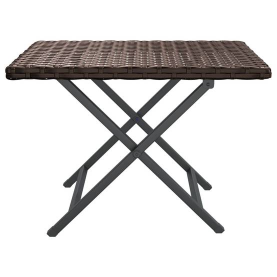 ComfortXL - Petite Table d'Appoint Pliable en Résine Tressée Marron 45x35cm – ComfortXL Outdoor Living - Image 3
