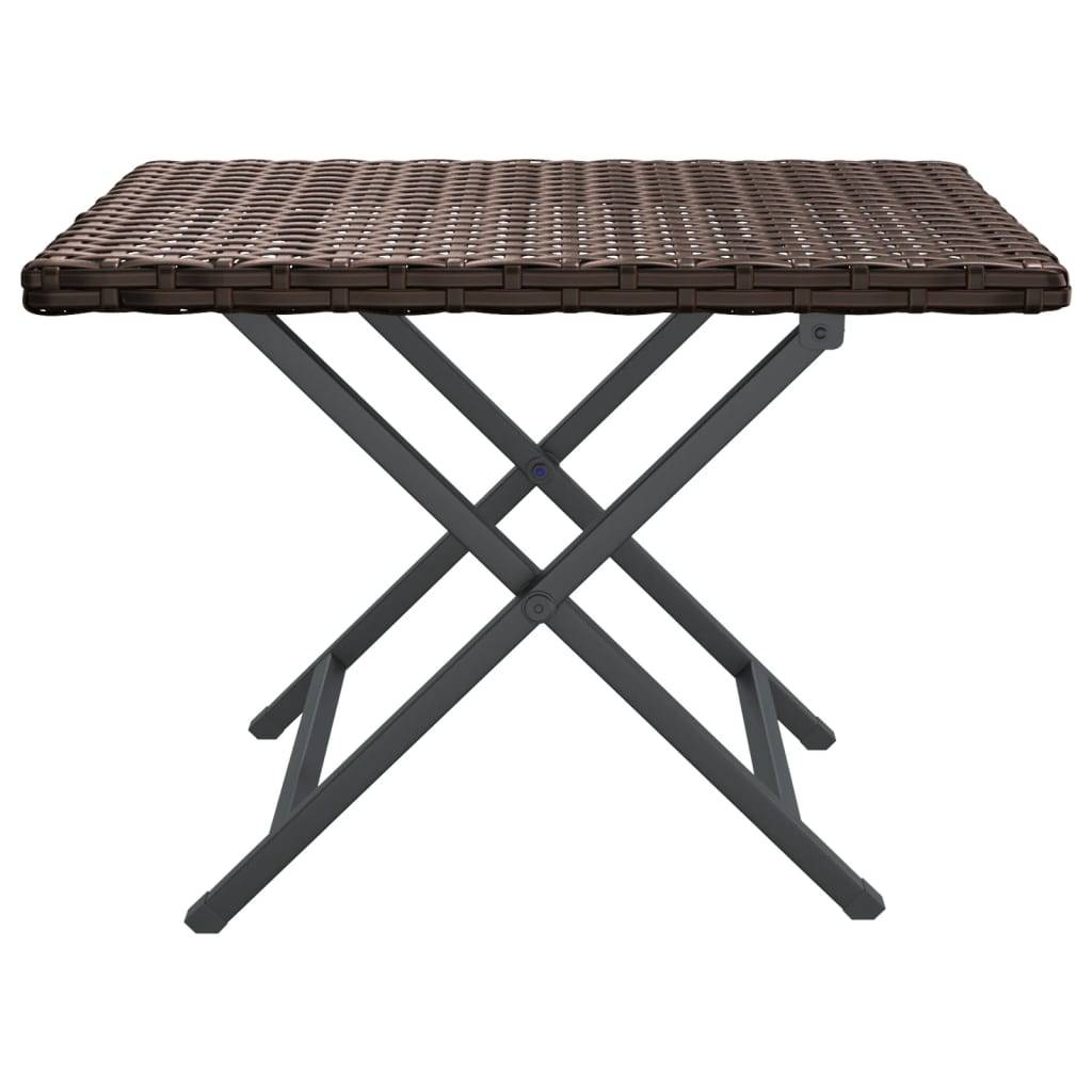 ComfortXL - Petite Table d'Appoint Pliable en Résine Tressée Marron 45x35cm – ComfortXL Outdoor Living - Image 3