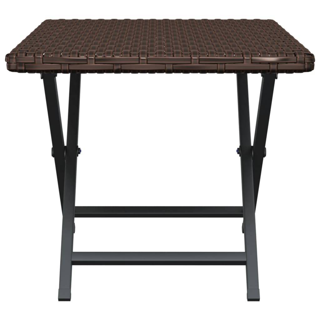ComfortXL - Petite Table d'Appoint Pliable en Résine Tressée Marron 45x35cm – ComfortXL Outdoor Living - Image 4