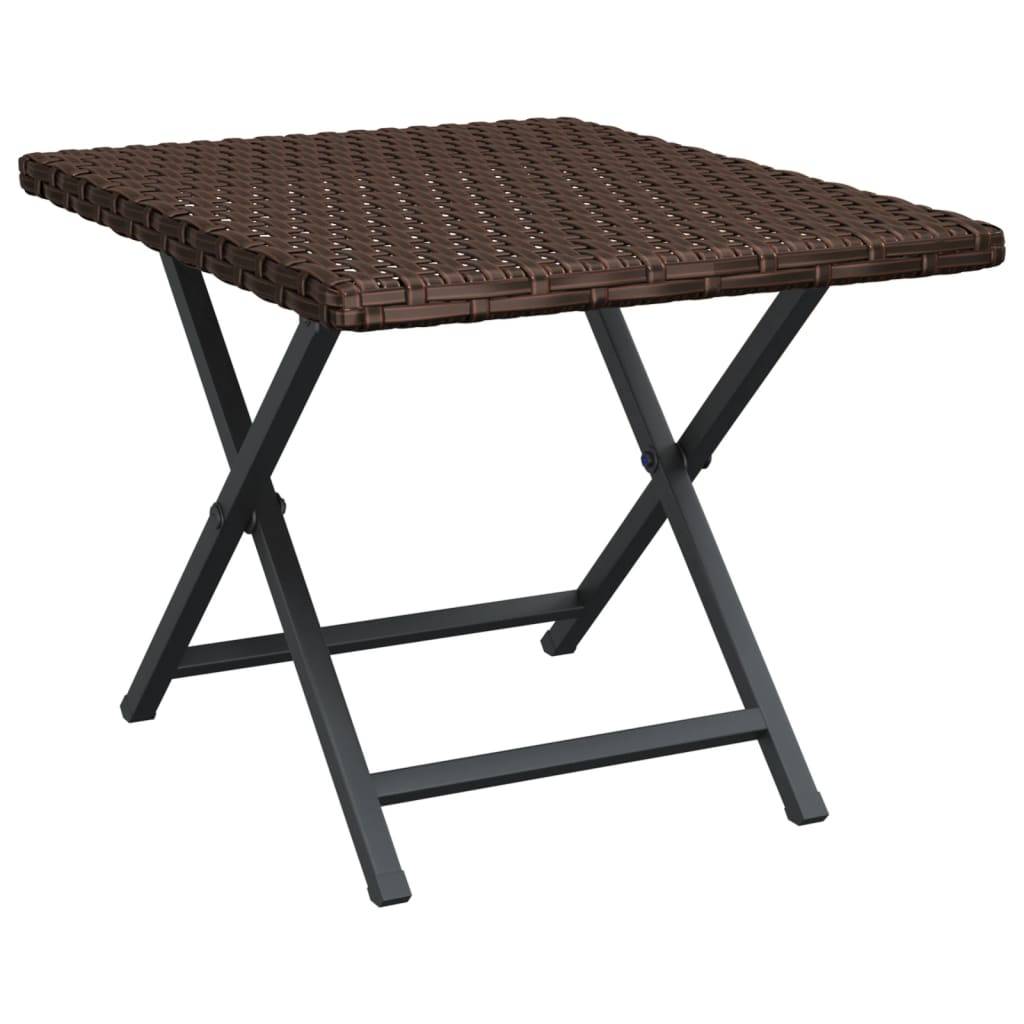 ComfortXL - Petite Table d'Appoint Pliable en Résine Tressée Marron 45x35cm – ComfortXL Outdoor Living - Image 2