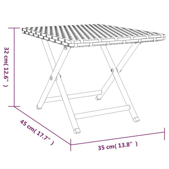 ComfortXL - Petite Table d'Appoint Pliable en Résine Tressée Marron 45x35cm – ComfortXL Outdoor Living - Image 7