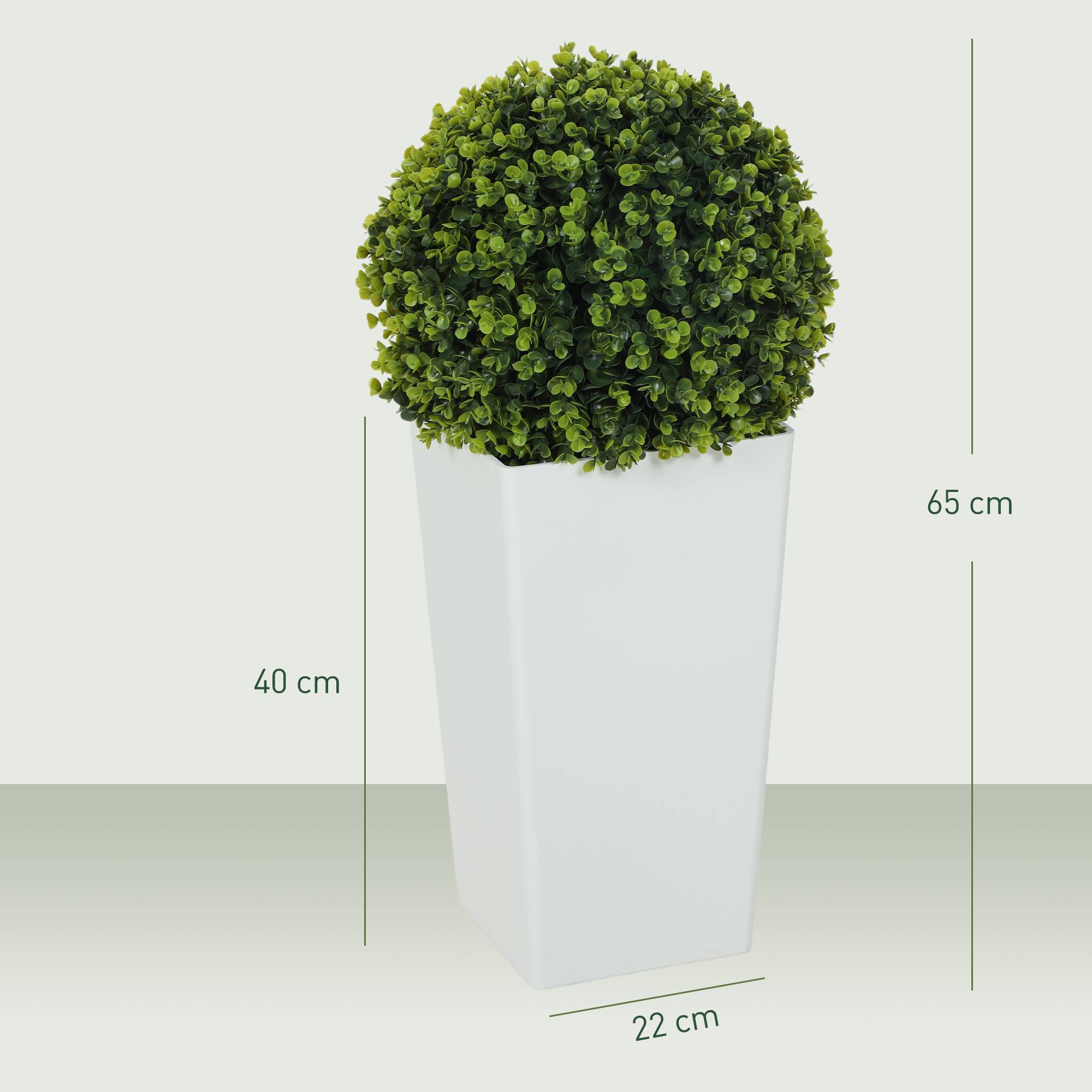 Sans Marque - Lot 2 boules eucalyptus artificiel 65 cm UV 330 feuilles pot verte - Image 5