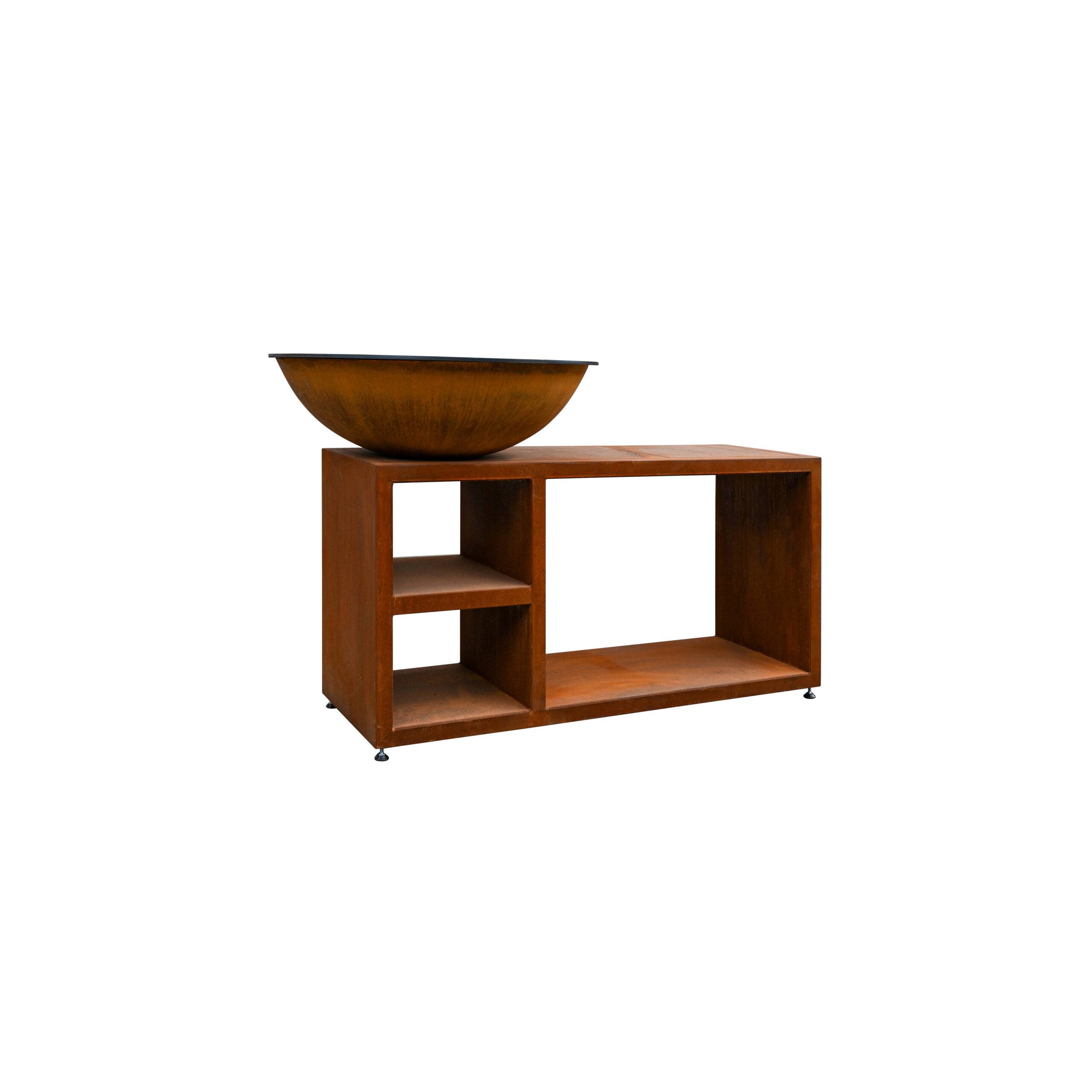 Quoco - Brasero Piatto Tavolo Large Corten diam94 + Grille + Spatule + Housse - Imagen 2