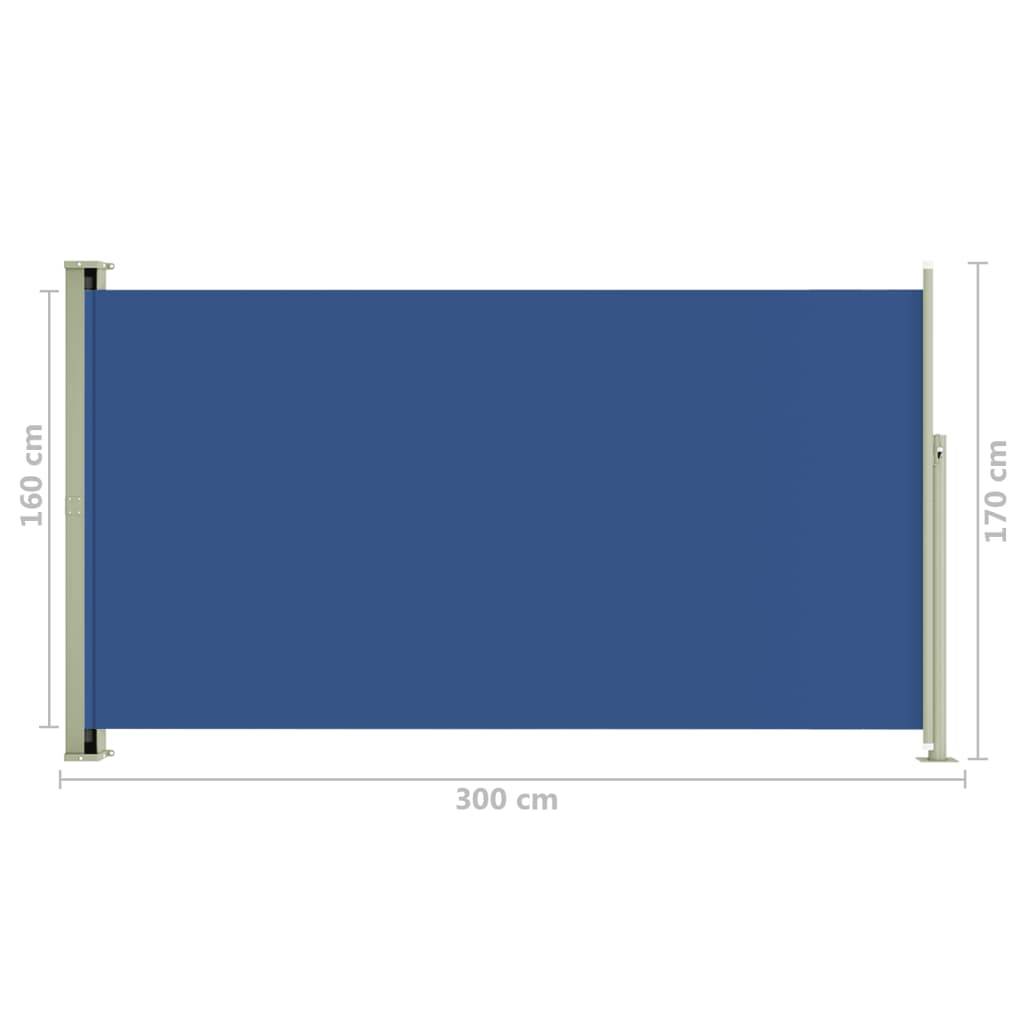 Helloshop26 - Auvent paravent store brise-vue latéral rétractable de patio jardin terrasse balcon protection visuelle écran 170 x 300 cm bleu - Imagen 6