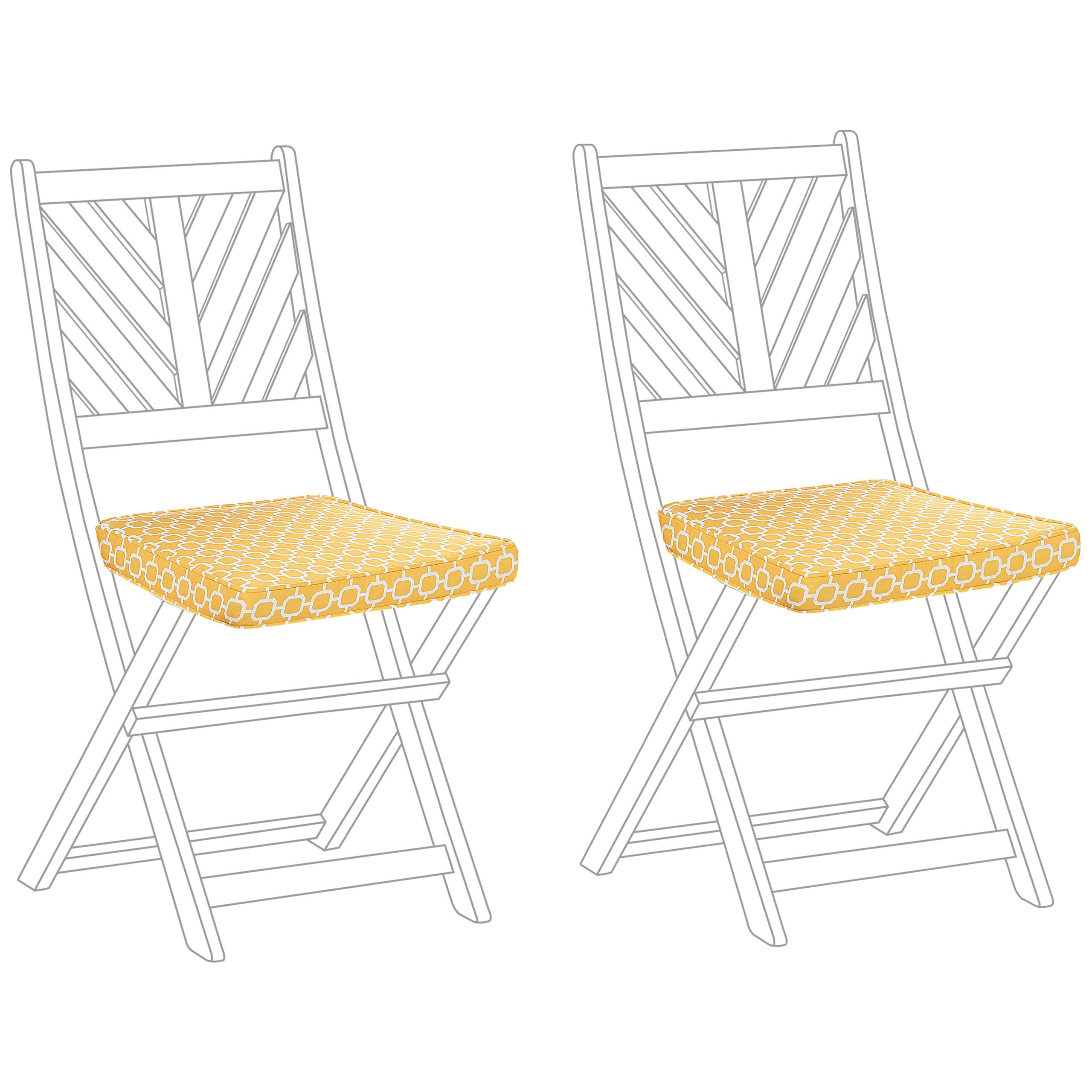 Beliani - Coussin d'assise d'extérieur Polyester Jaune TERNI - Beliani - Imagen 4