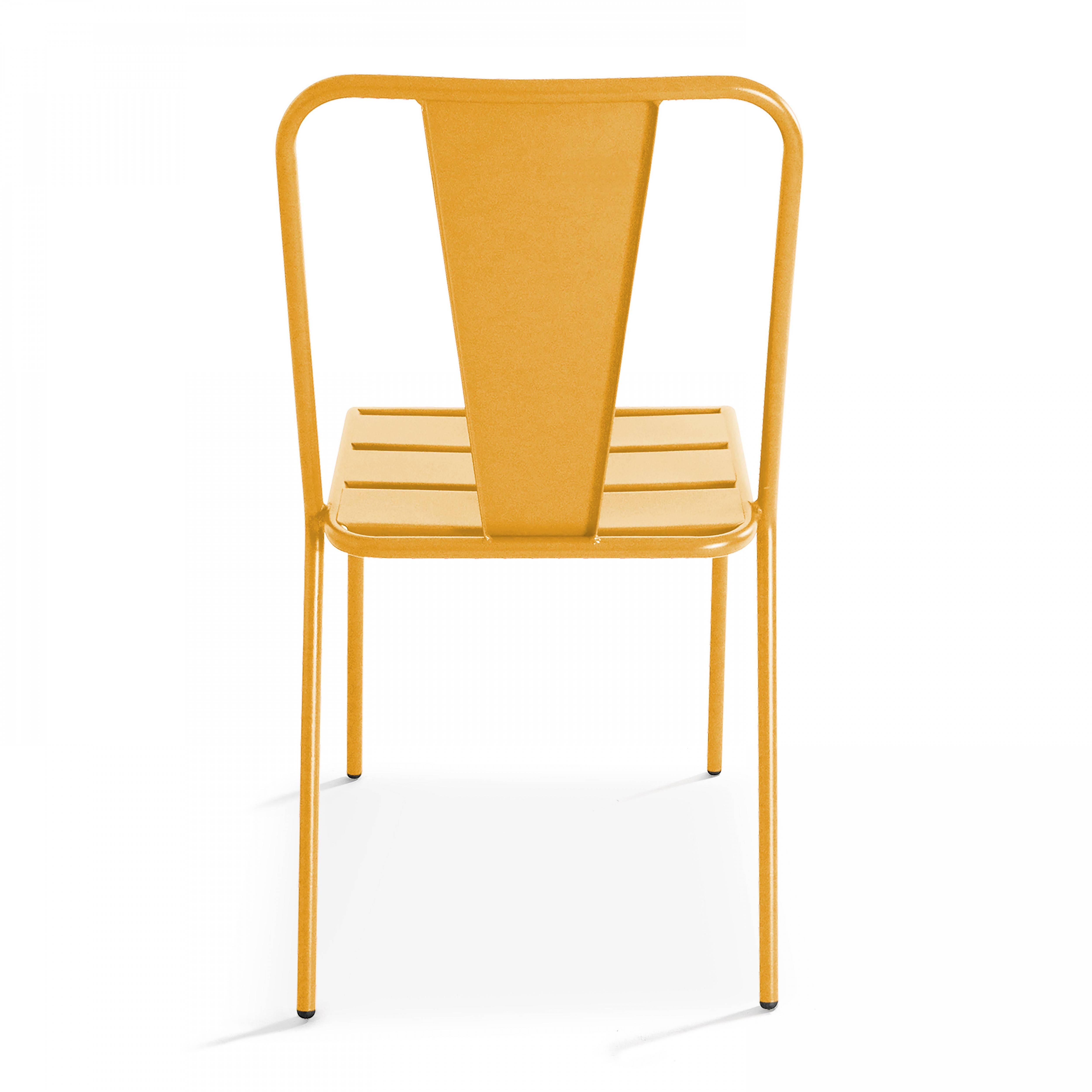 Oviala - Chaise de jardin bistrot en métal jaune Dieppe - Oviala - Imagen 3