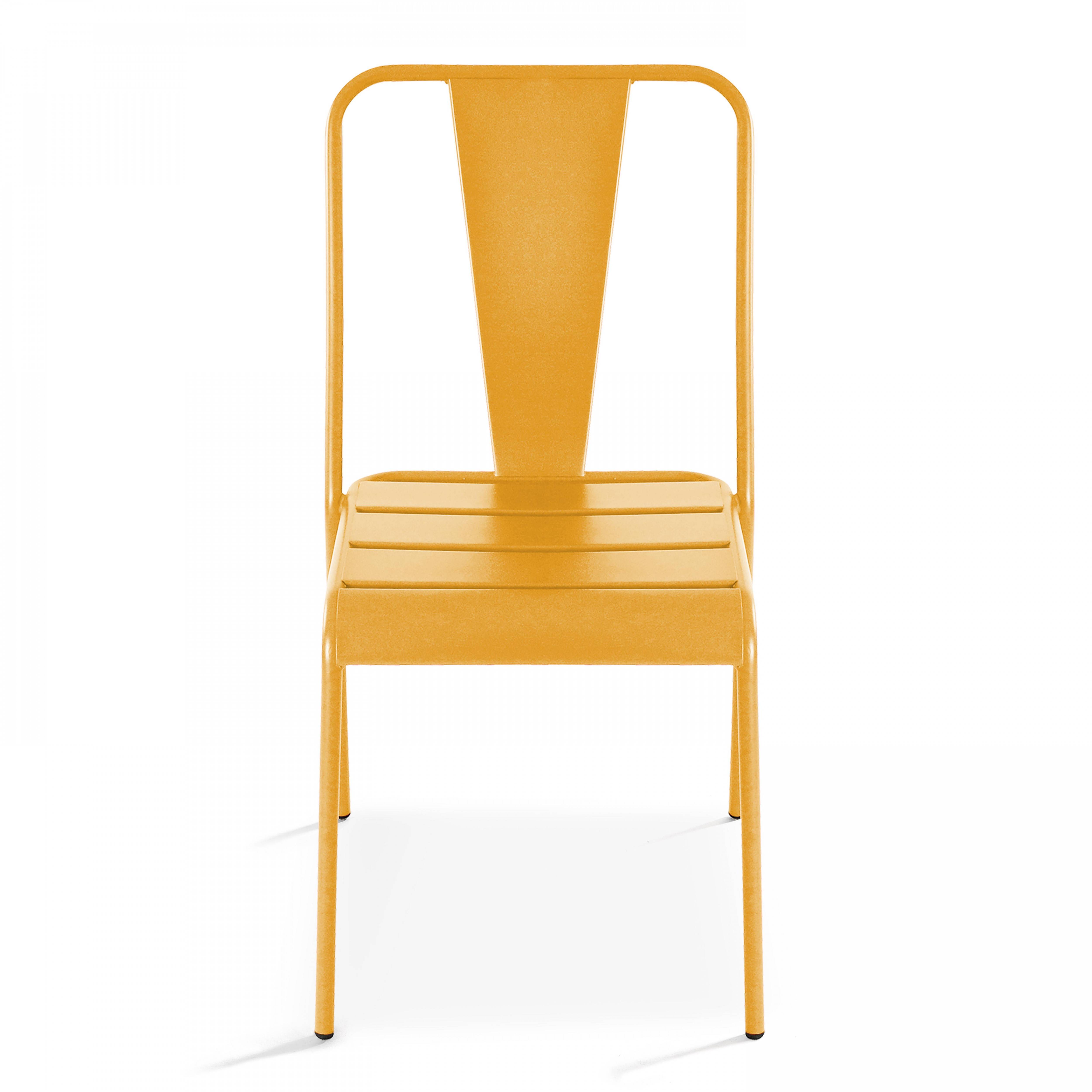 Oviala - Chaise de jardin bistrot en métal jaune Dieppe - Oviala - Imagen 4