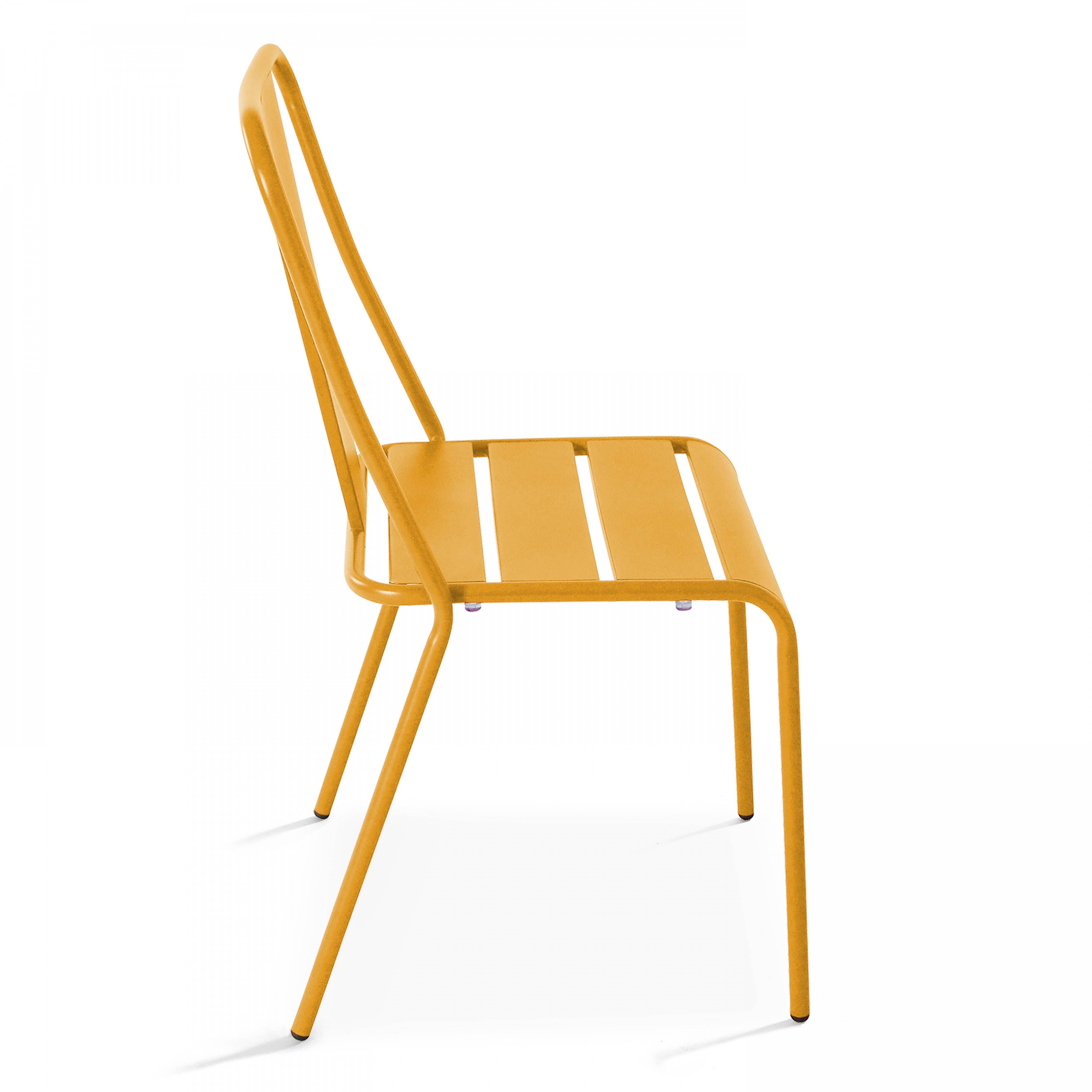 Oviala - Chaise de jardin bistrot en métal jaune Dieppe - Oviala - Imagen 5