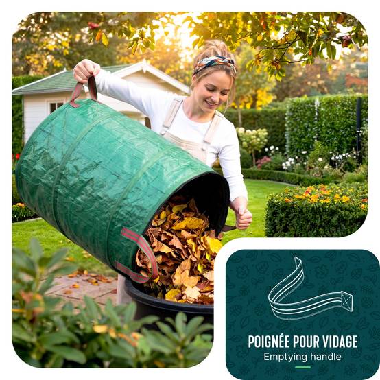 Lot de 3 Sac de Jardin Pop up 100L en Polyéthylène avec Poignées - Image 5