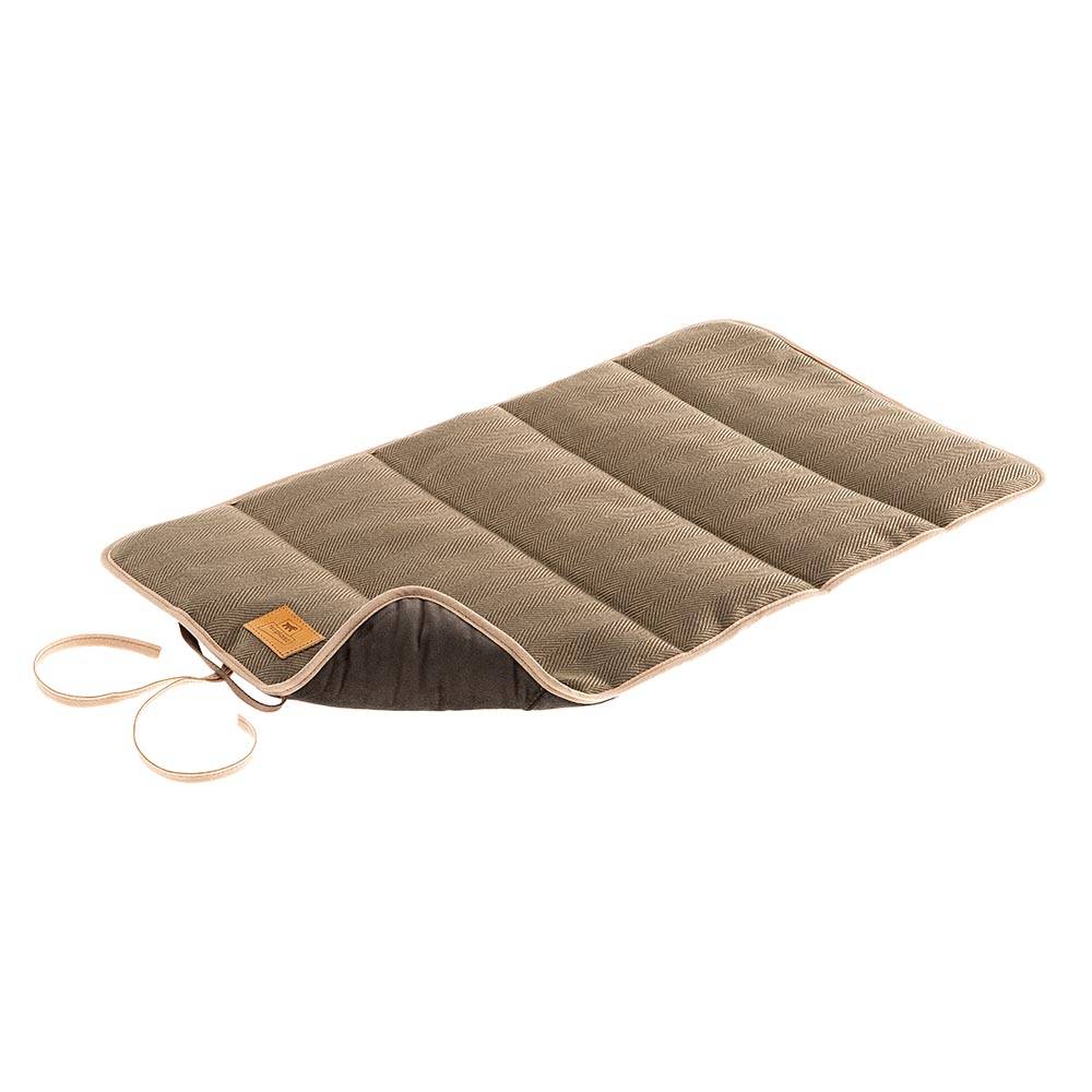 Ferplast - Couverture pour Chiens et Chats LOGAN 100, Double-face, Tweed et velours doux, Lavable, Marron - Imagen 1