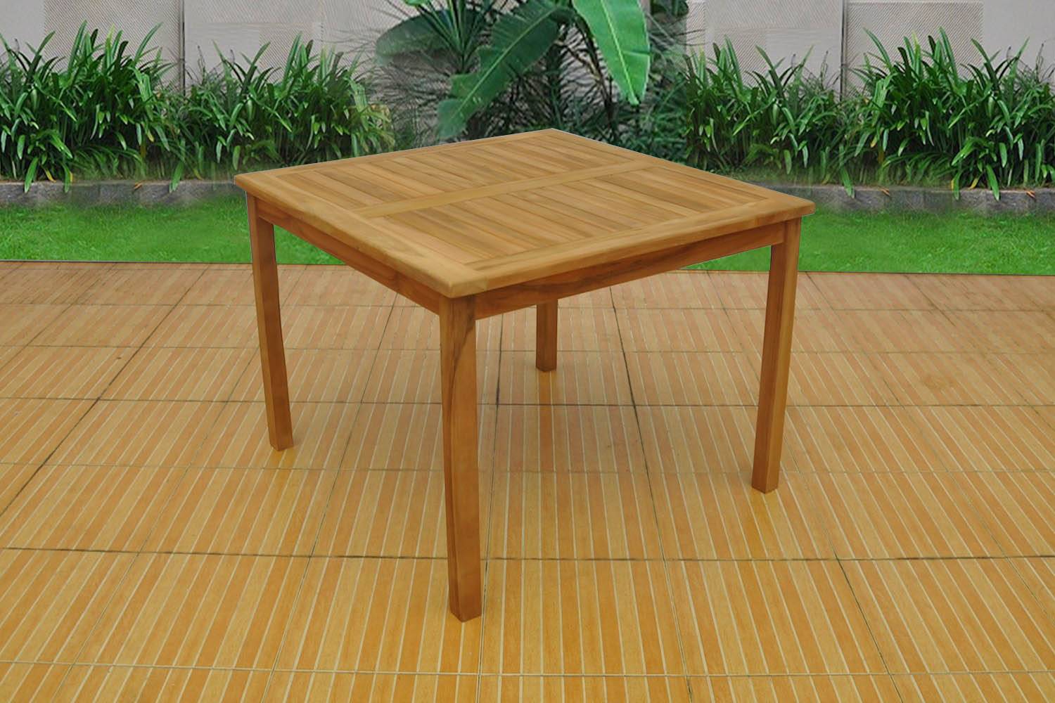 Table de jardin carrée Teck KARRA - Image 3