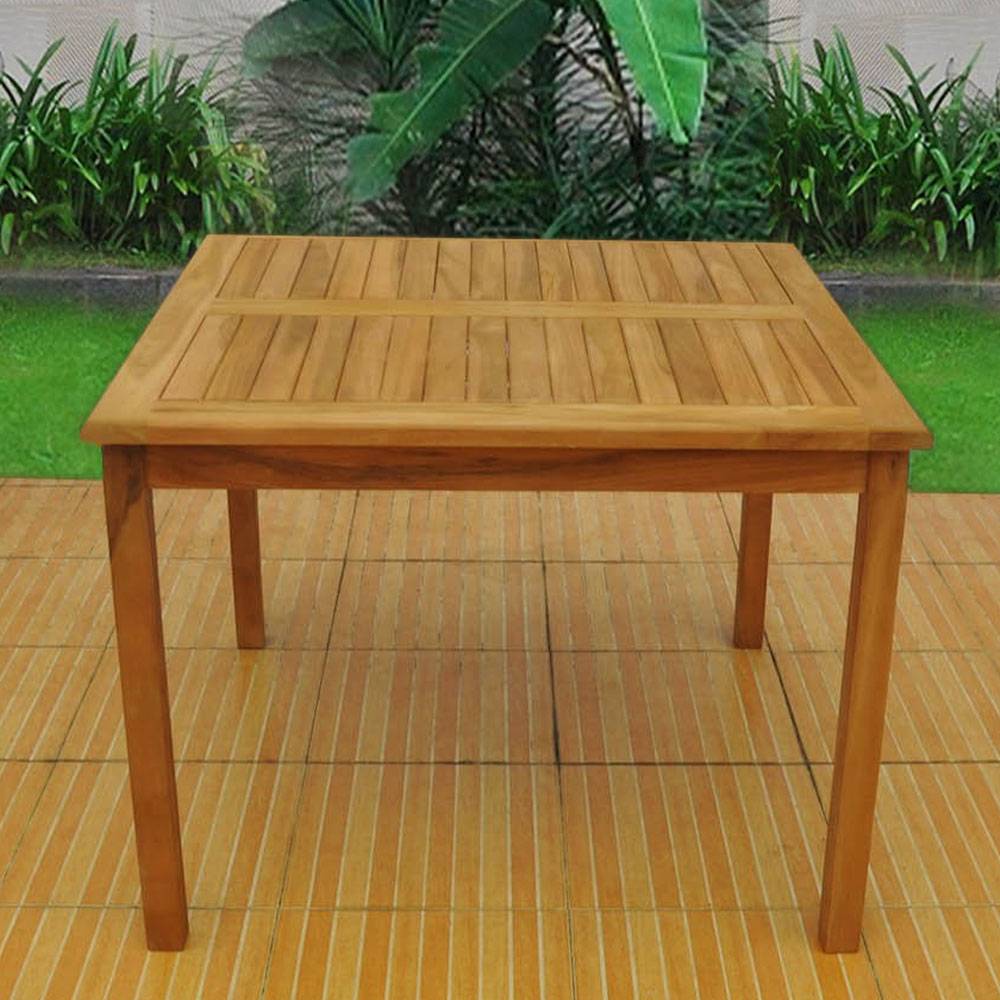 Table de jardin carrée Teck KARRA - Image 2