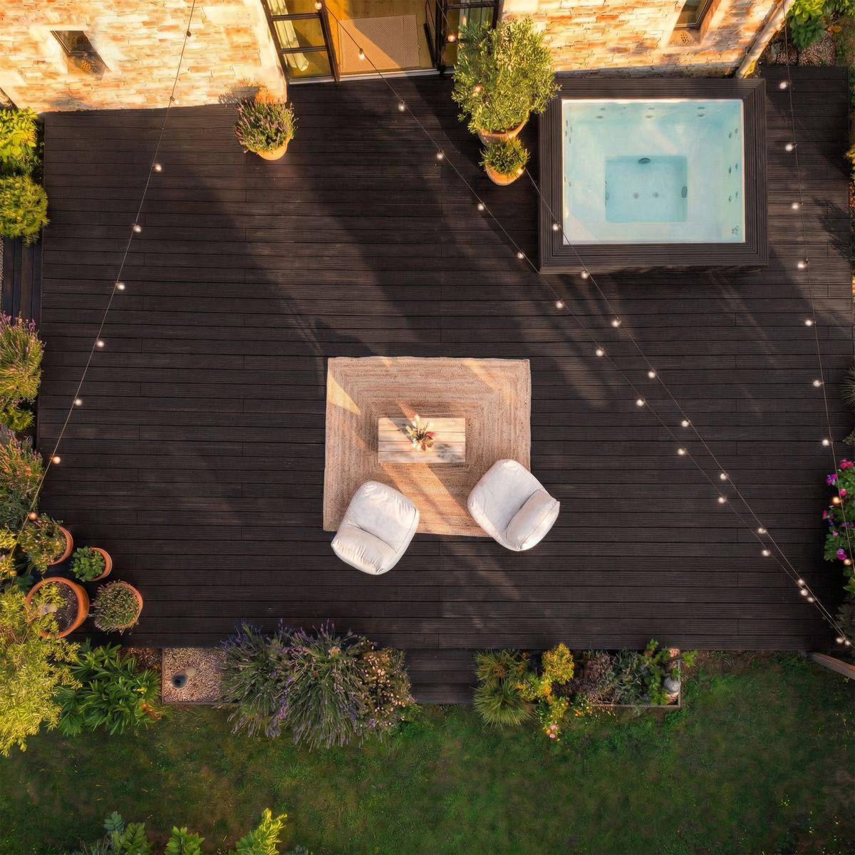 Decklinea - Kit Terrasse Bambou 50m² MELODY - 188 lames de Terrasse (185 x 13.9 x 1.8 cm) - Fixation Clips Cobra Hybrid 7-22 - Garantie 25 ans - Image 2