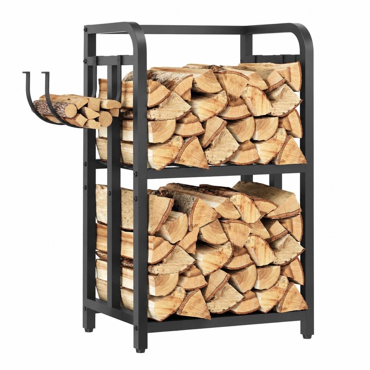 Support à Bois 2 Niveaux Métal Intérieur Extérieur - Image 1