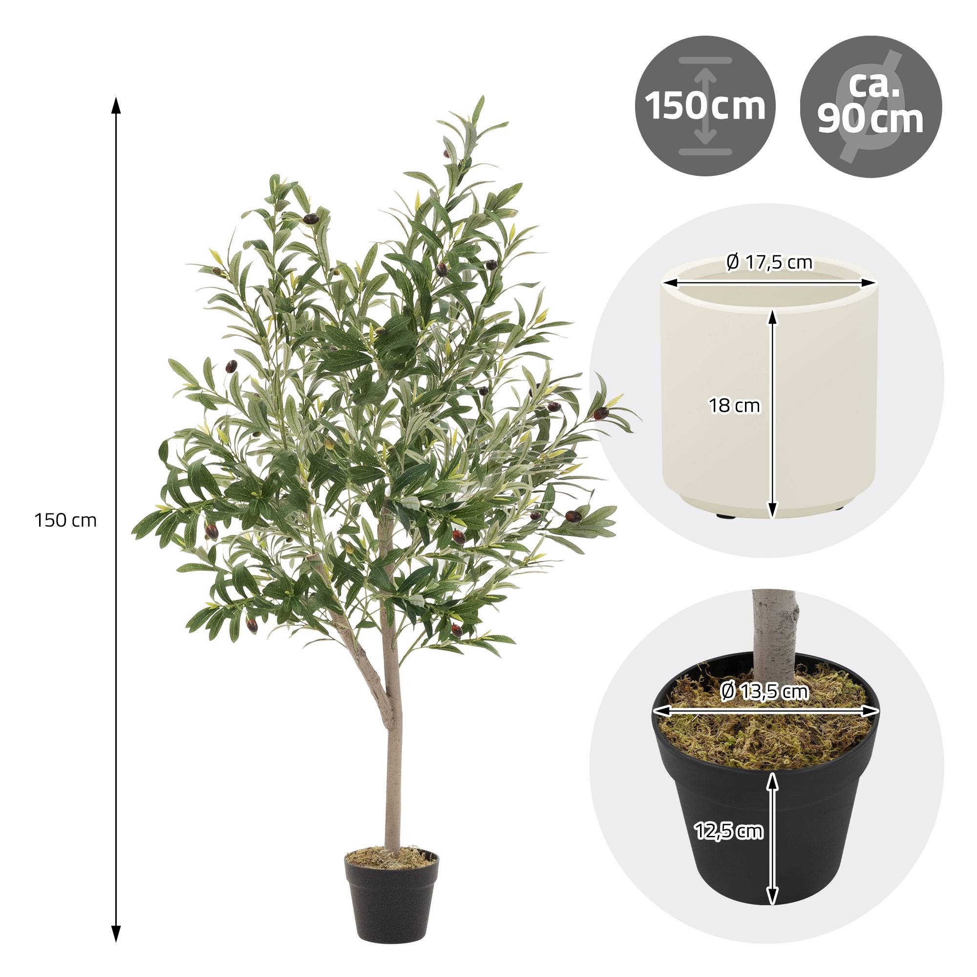 Olivier artificiel plante artificielle arbre en pot 150 cm intérieur/extérieur - Image 7
