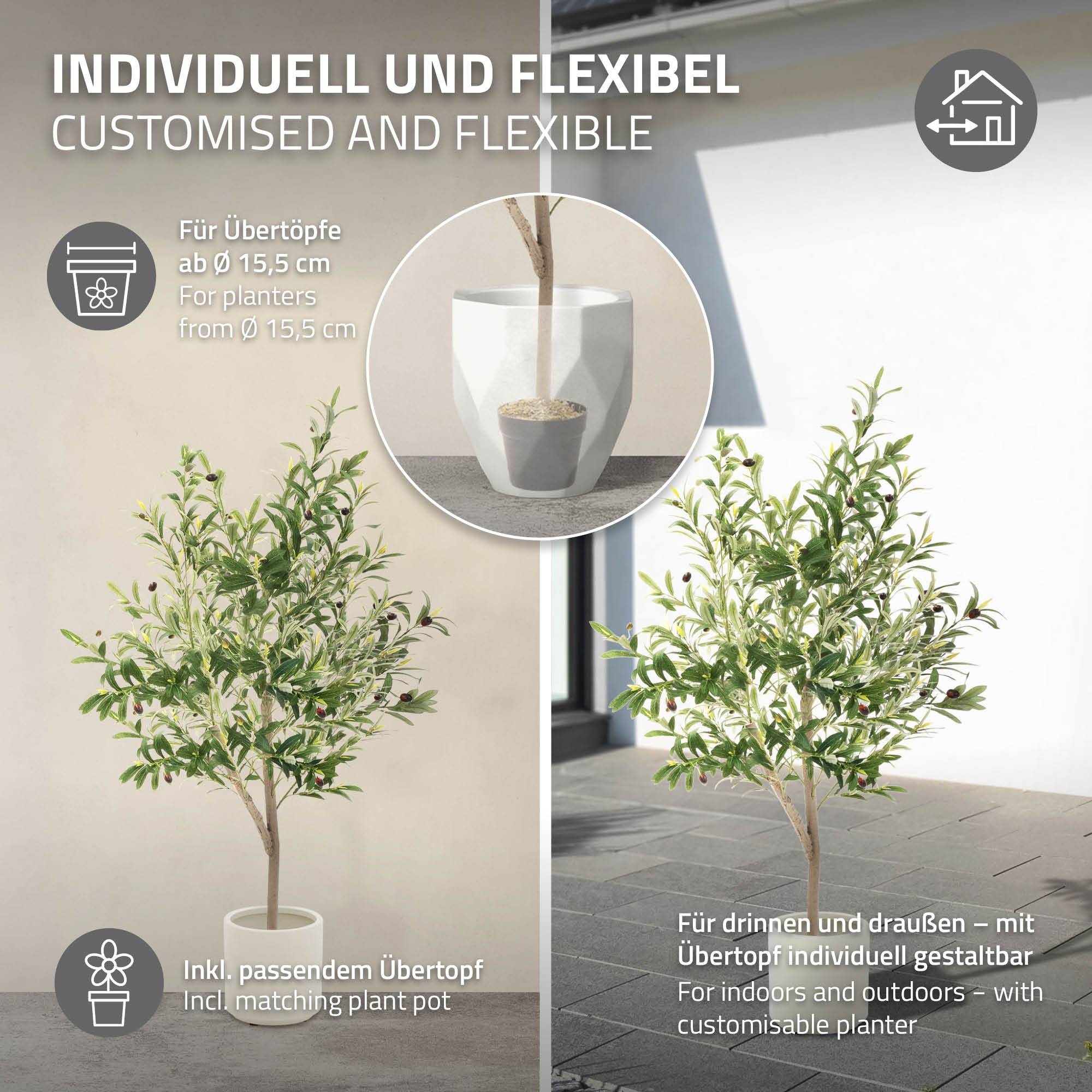 Olivier artificiel plante artificielle arbre en pot 150 cm intérieur/extérieur - Image 5