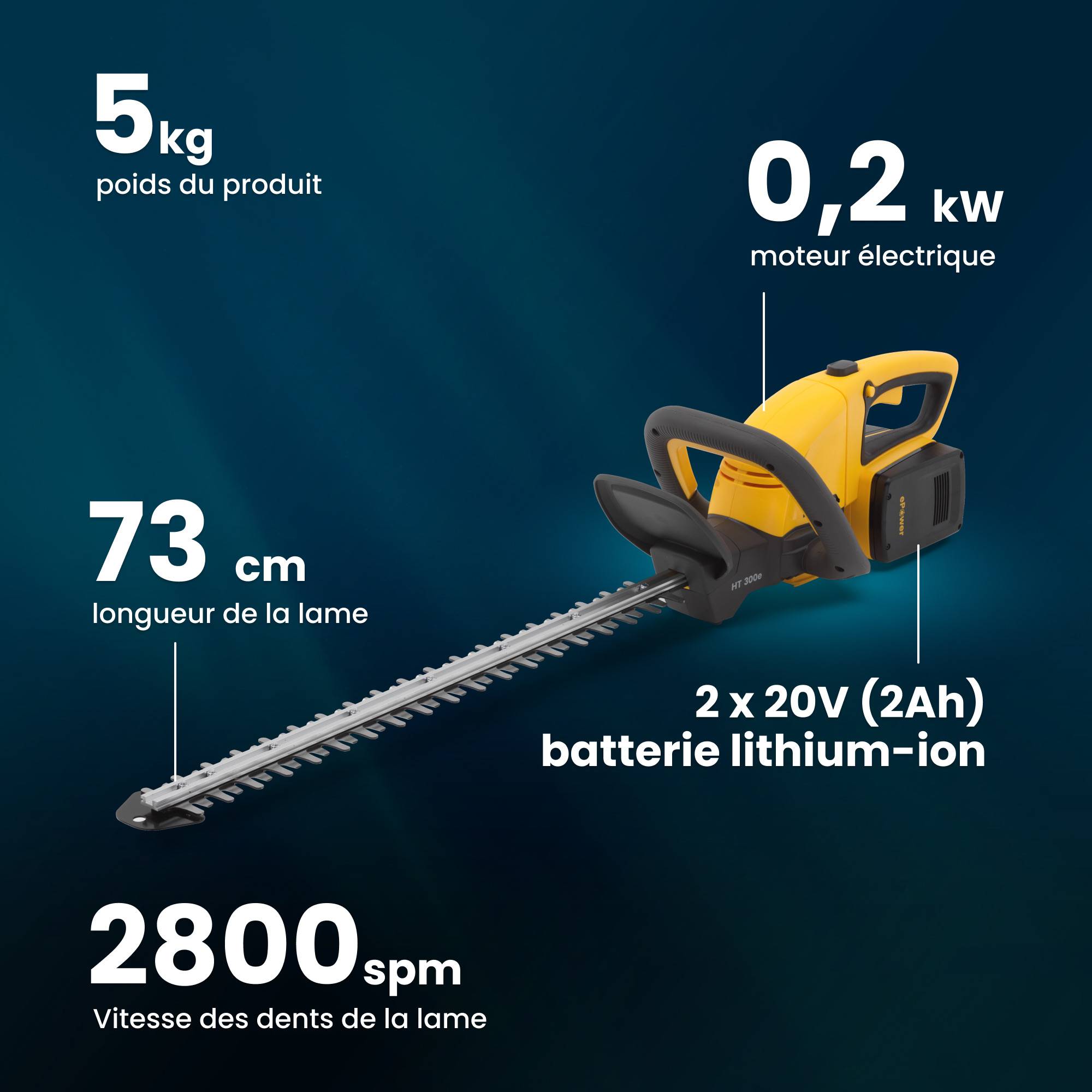 Stiga - Kit taille-haie HT 300e sans fil, lame 54 cm, 2 batteries 20V, autonomie 1 heure - STIGA - Image 6