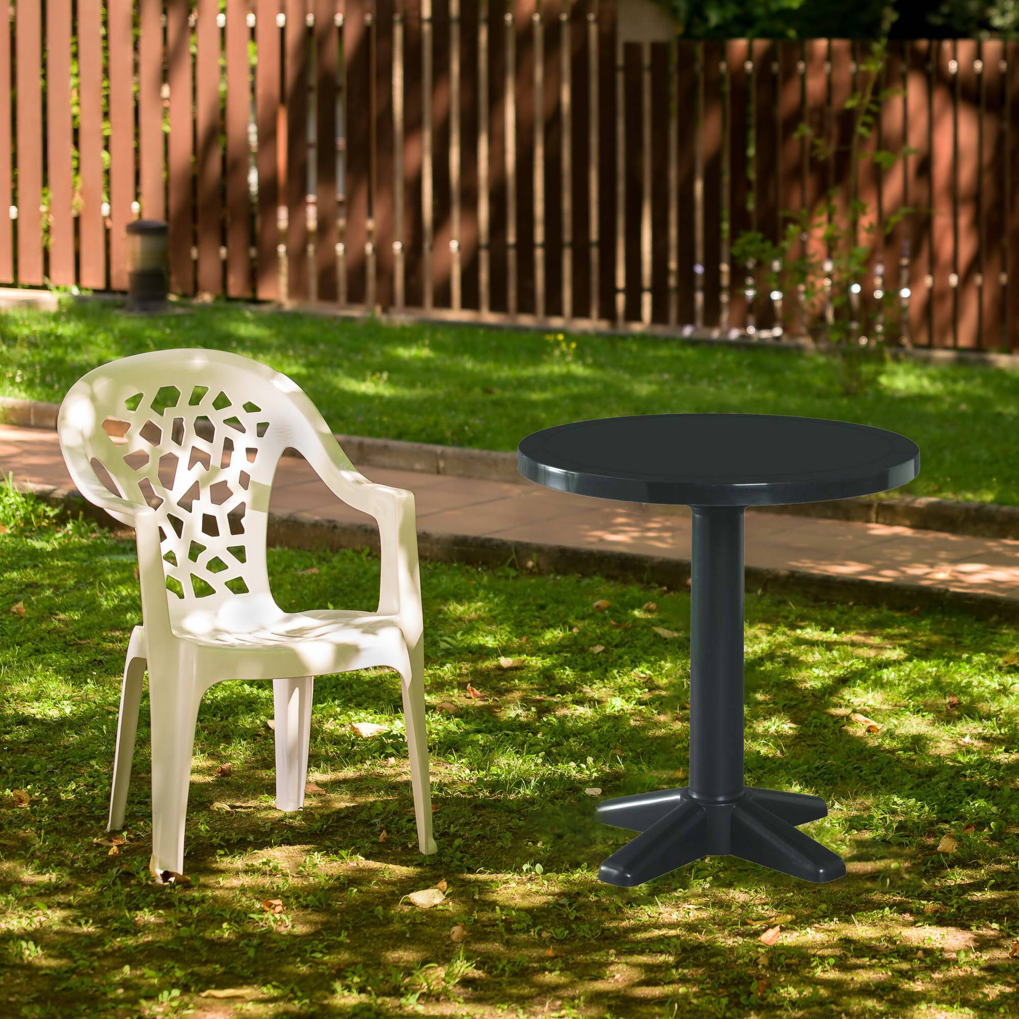 Table ronde extérieure Ø60 anthracite BANYOLES garbar - Image 8