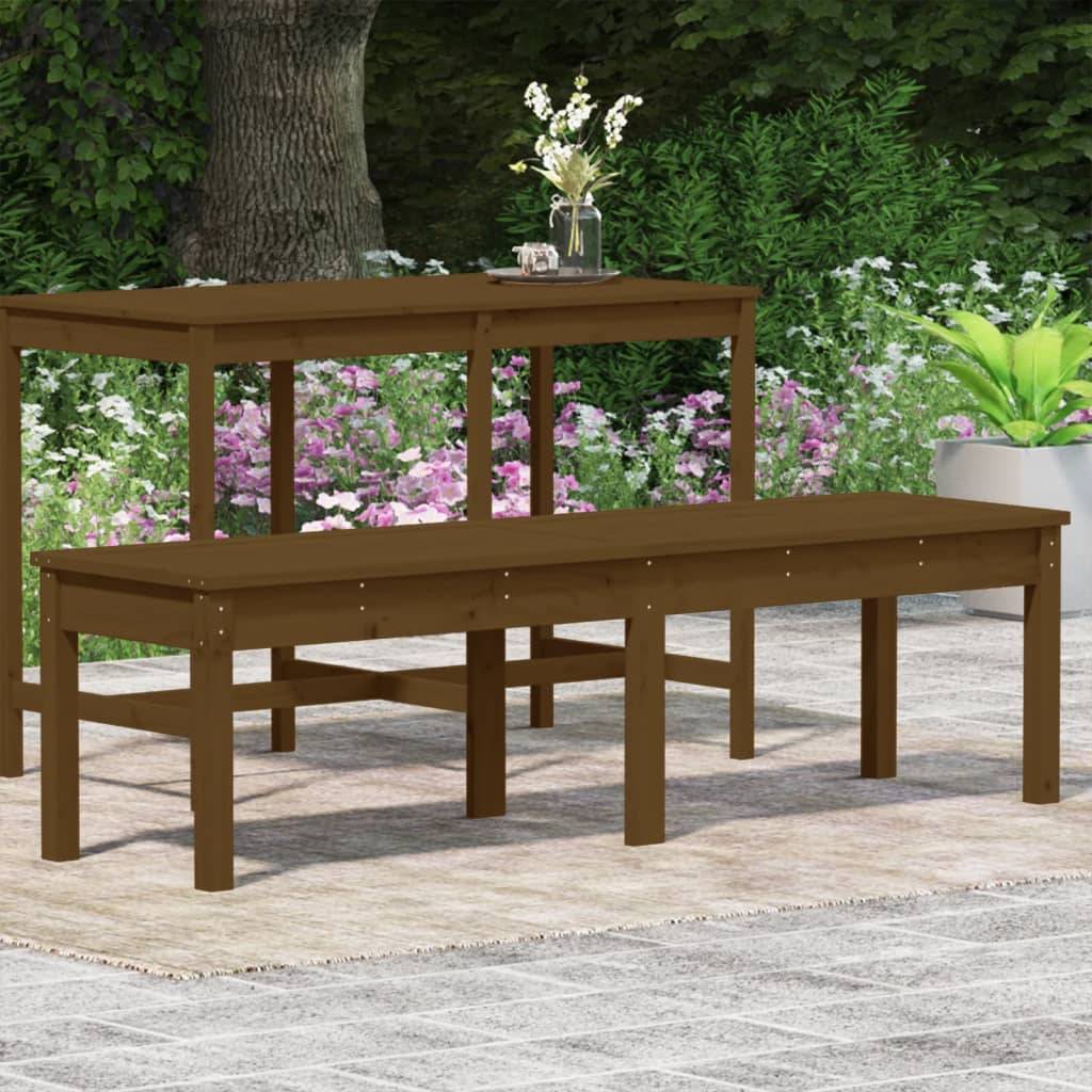 Maison Chic - Banc de jardin - Banc d'extérieur - Banquette à 2 places marron miel 159,5x44x45cm bois de pin - Imagen 3