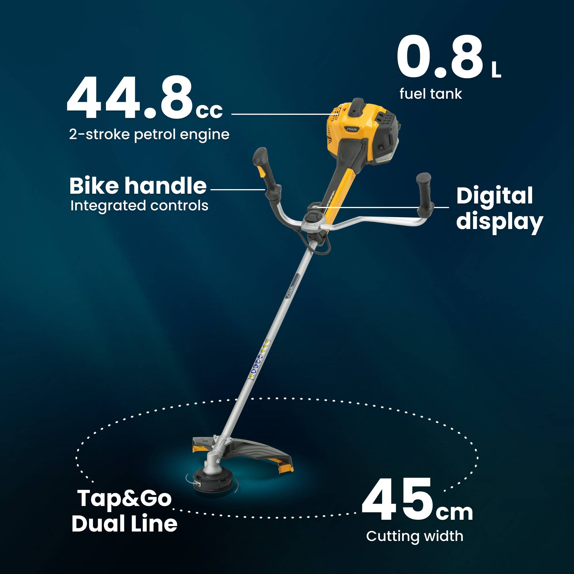 Stiga - Débroussailleuse BC 750 B, moteur 44.8 cc, largeur 45 cm, écran digital, lame Tri-Arc - STIGA - Imagen 6