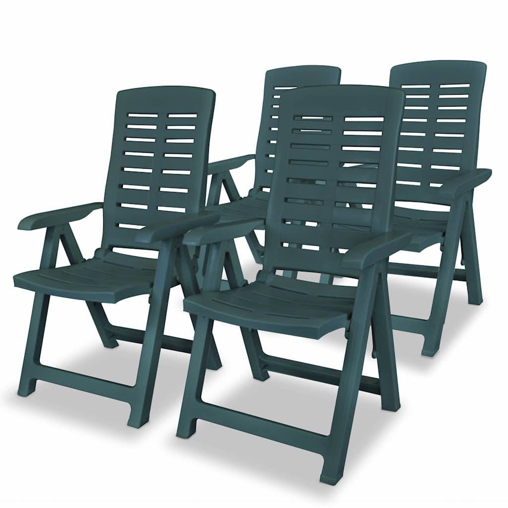 Vidaxl - Chaises pliantes inclinables, lot de 4, en plastique vert vidaXL 275069 - Imagen 1