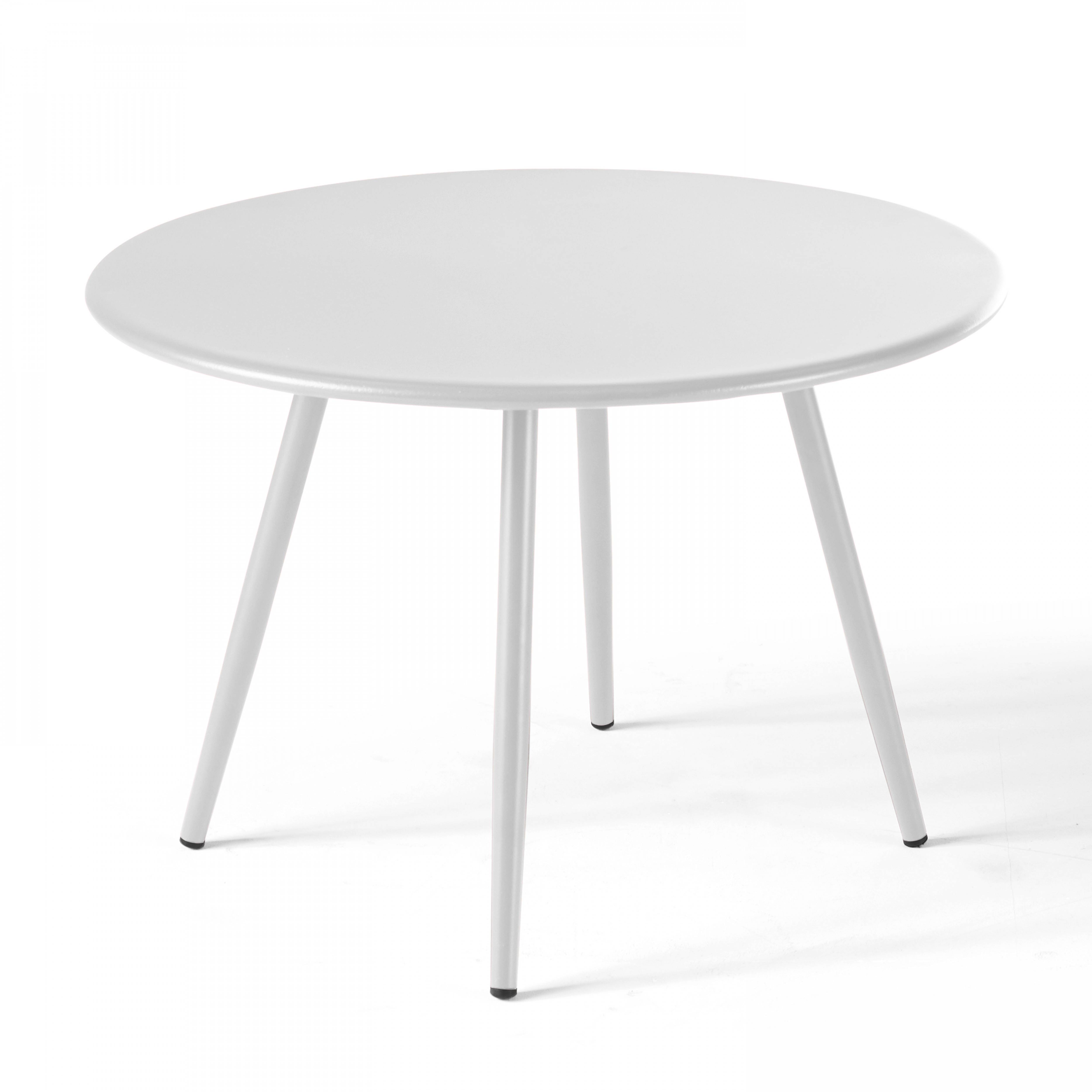 Oviala - Lot de 2 tables basses de jardin en acier blanc Palavas - Oviala - Imagen 4