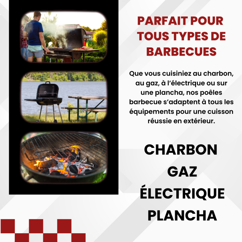 Autre - VENTEO Poêle Barbecue Inox avec Poignée Ergonomique Amovible | Grille BBQ en Acier Inoxydable Résistant - VENTEO - Image 6