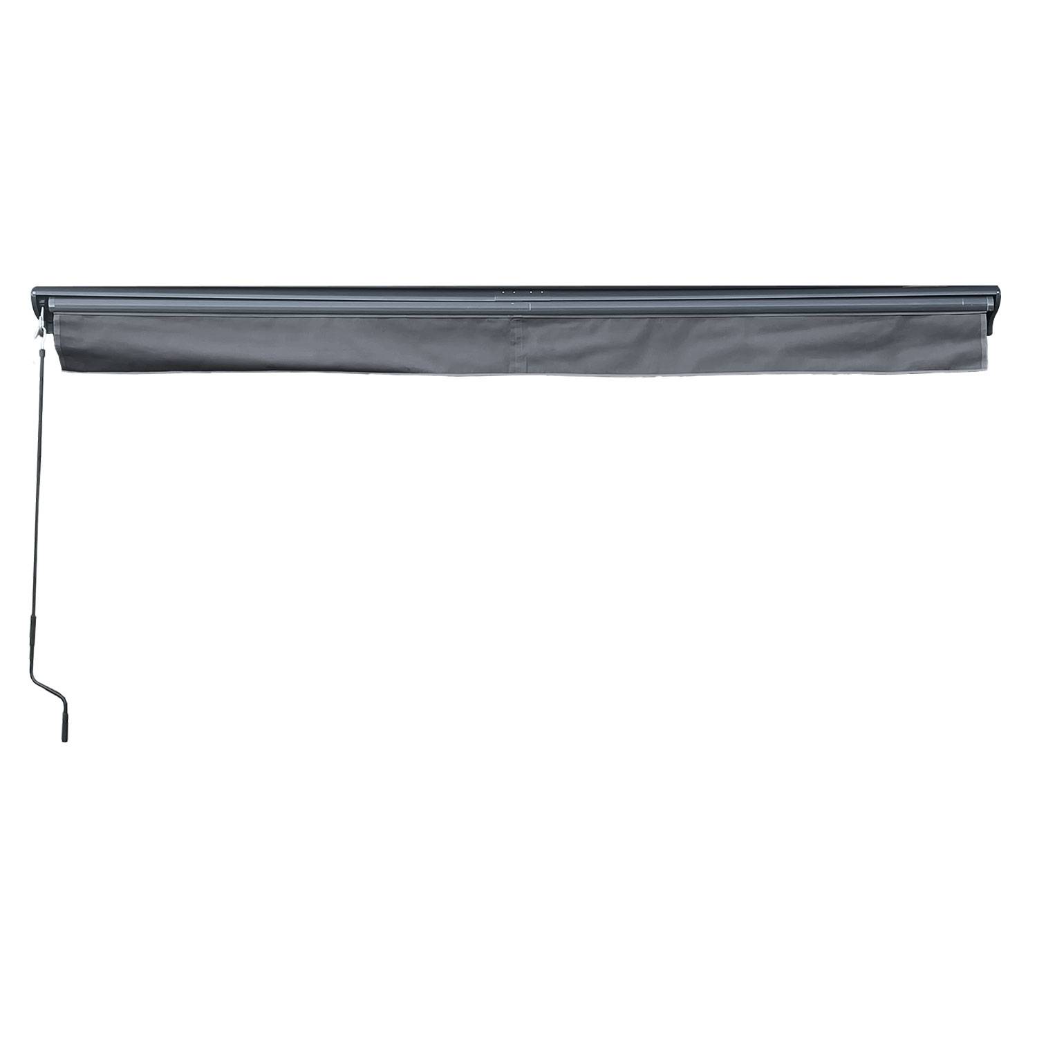 Happy Garden - Store banne SAULE 2,95 × 2,5m avec semi-coffre - Toile anthracite et structure grise - HAPPY GARDEN - Imagen 6