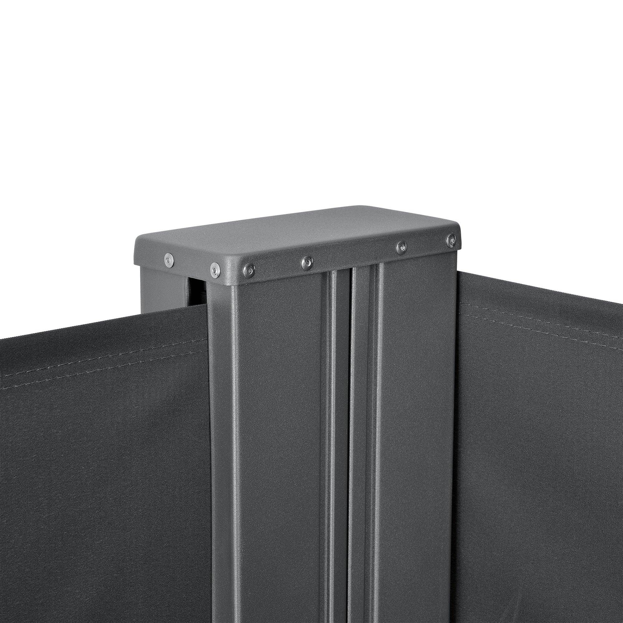 Helloshop26 - Double brise-vue pare-soleil garde-vue métal et polyester 2 x 300 cm gris - Imagen 4