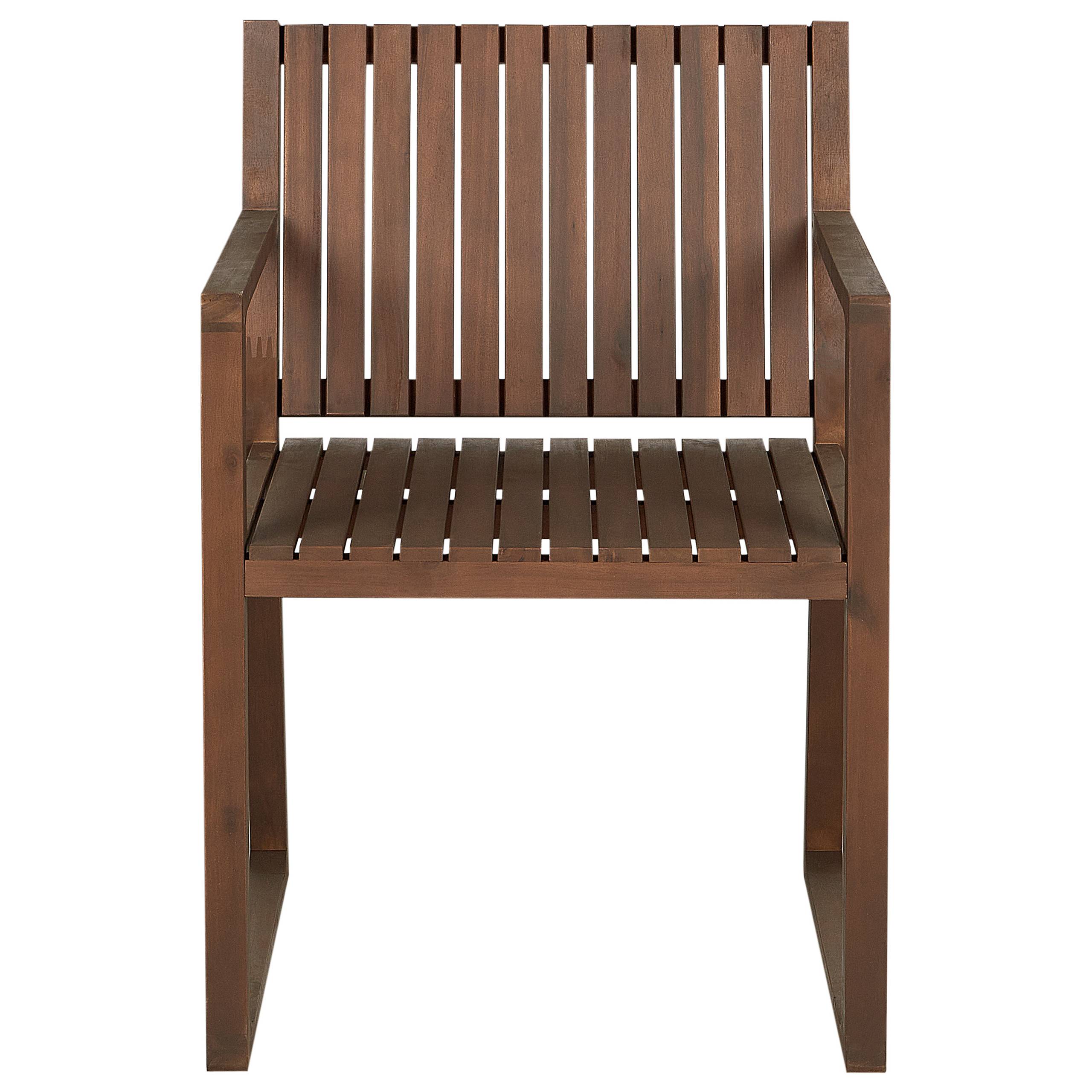 Beliani - Ensemble de Salle à Manger Extérieur Table en Bois d'Acacia Foncé 8 Chaises et Coussins Blanc Cassé Jardin Rustique - Imagen 9