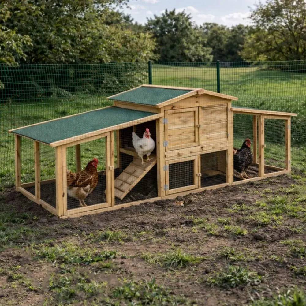 Poulailler Villa Cocotte en Pin Traité - Jusqu'à 4 Poules - Image 1
