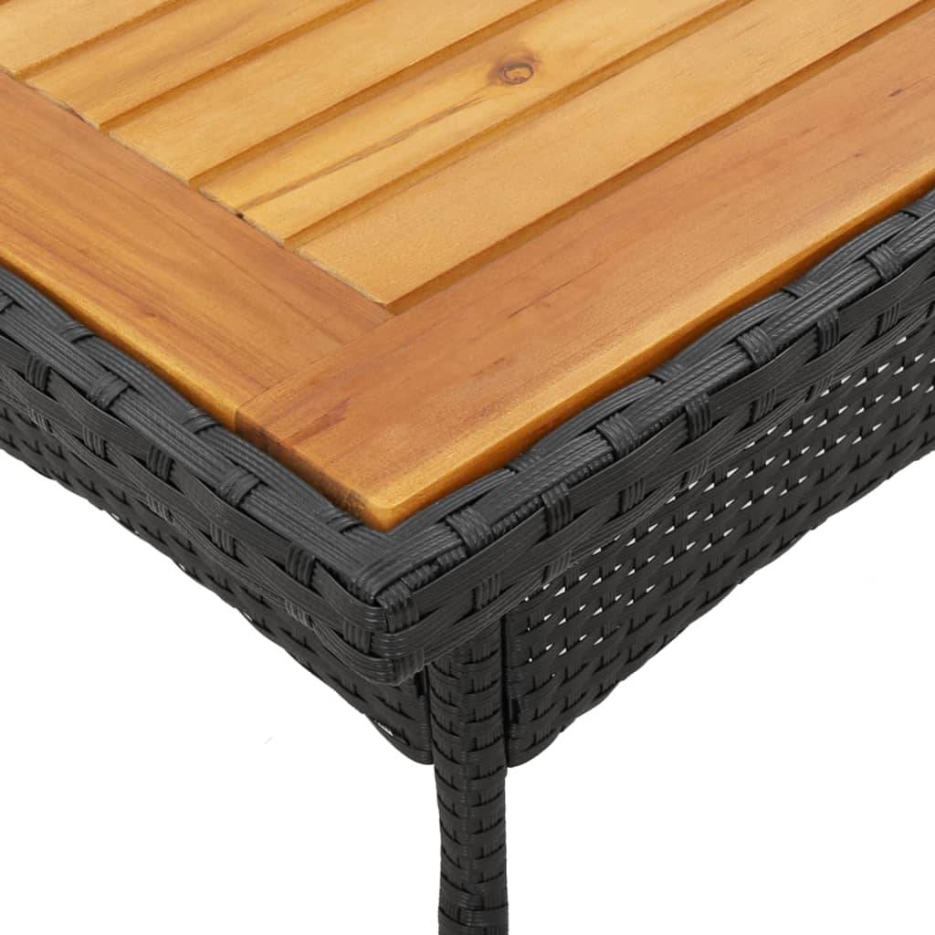 Salon de Jardin 4 Personnes Résine Tressée et Table Acacia Carrée 80cm avec Coussins pour Extérieur Noir – ComfortXL Outdoor Living - Image 6