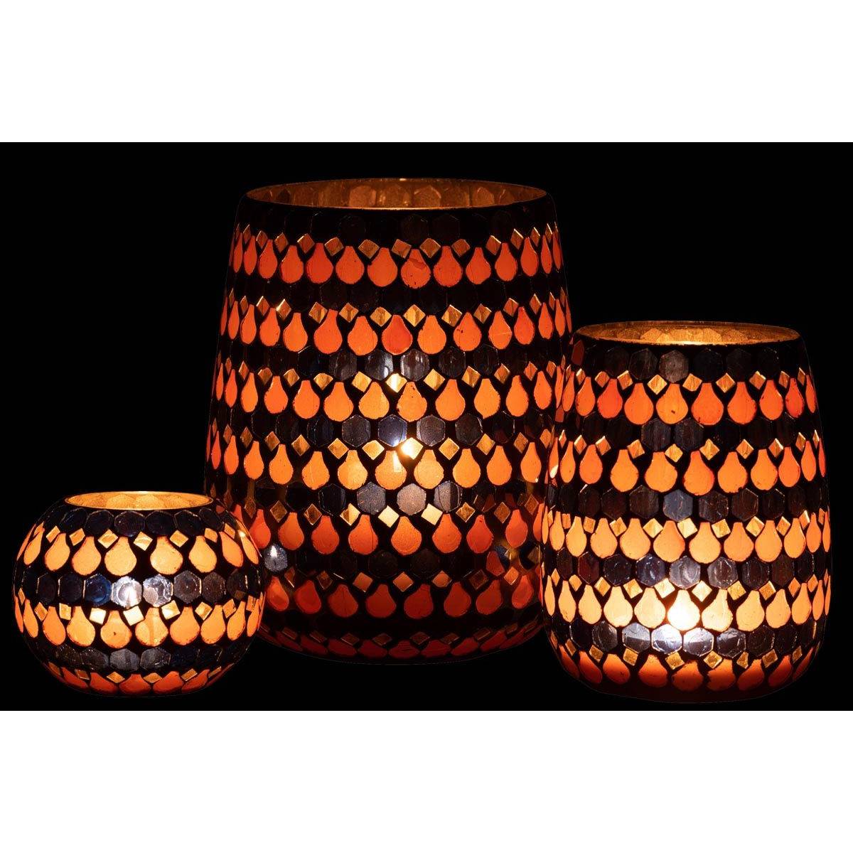 Photophore Design Goutte "African Desire" 21cm Orange & Bleu - Image 6