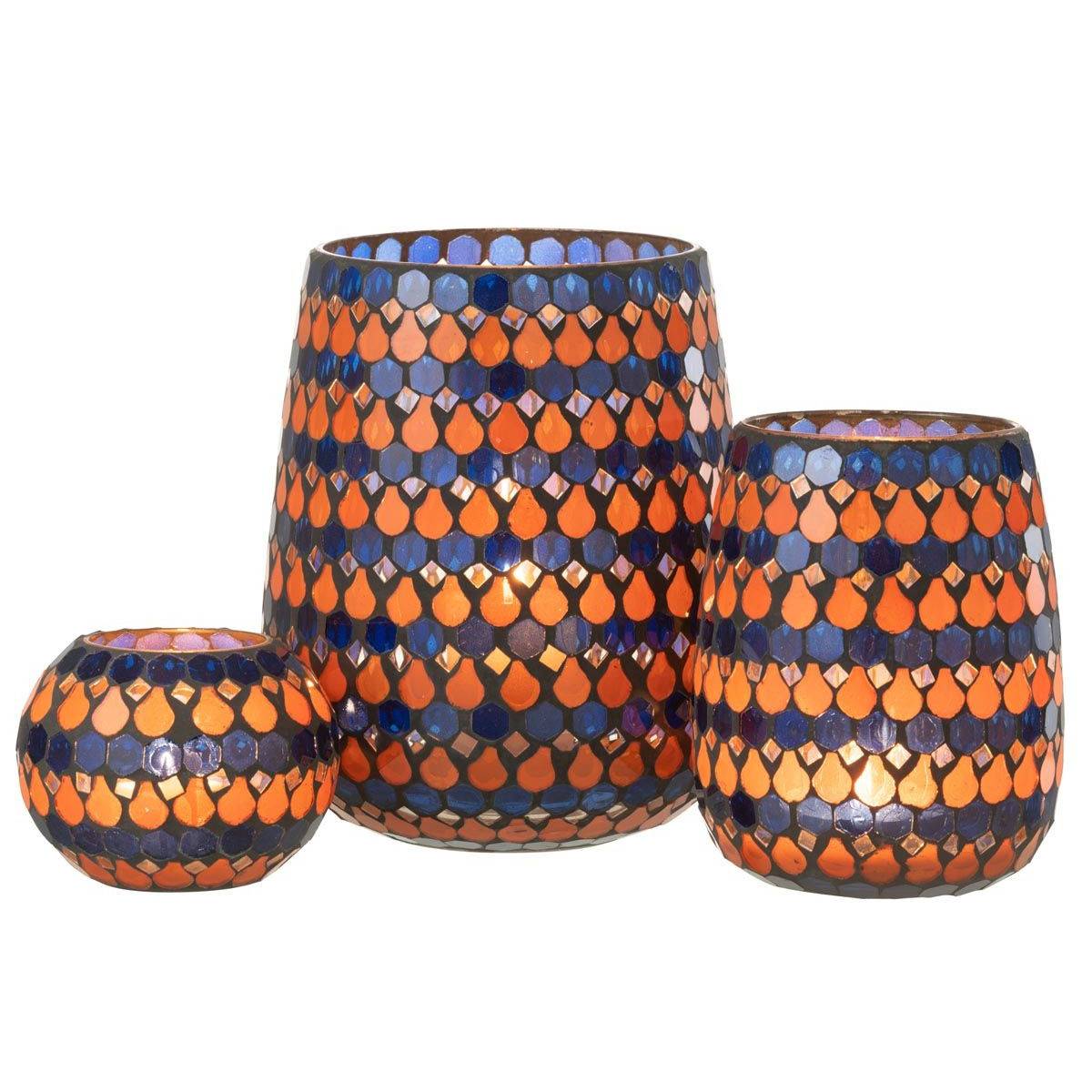 Photophore Design Goutte "African Desire" 21cm Orange & Bleu - Image 3