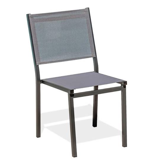 Dcb Garden - Chaise de Jardin Empilable "Tolede" 87cm Gris Anthracite - Image 1