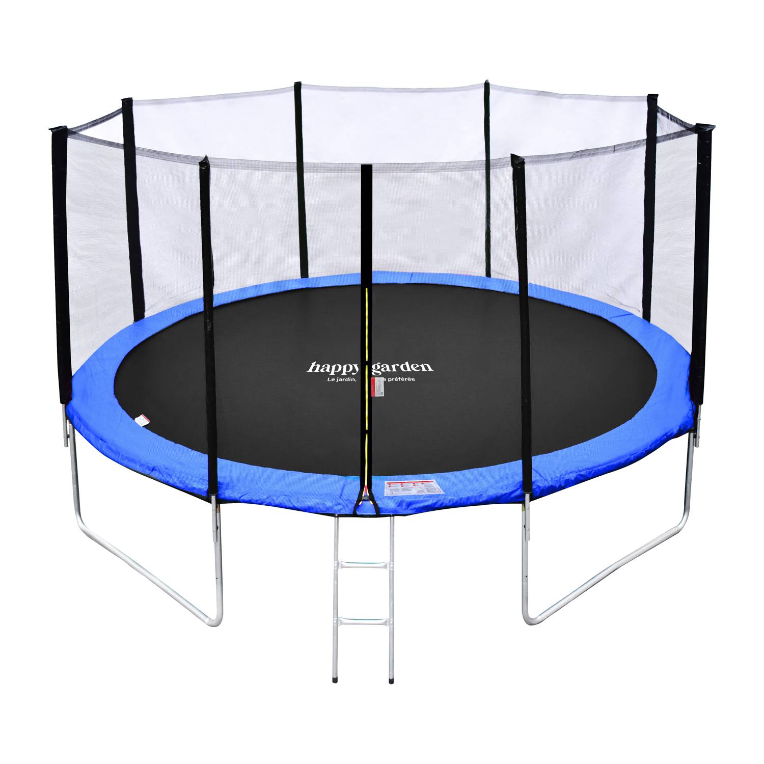 Happy Garden - Pack Premium Trampoline 370cm réversible bleu / vert PERTH + filet, échelle, bâche et kit d'ancrage - HAPPY GARDEN - Imagen 1